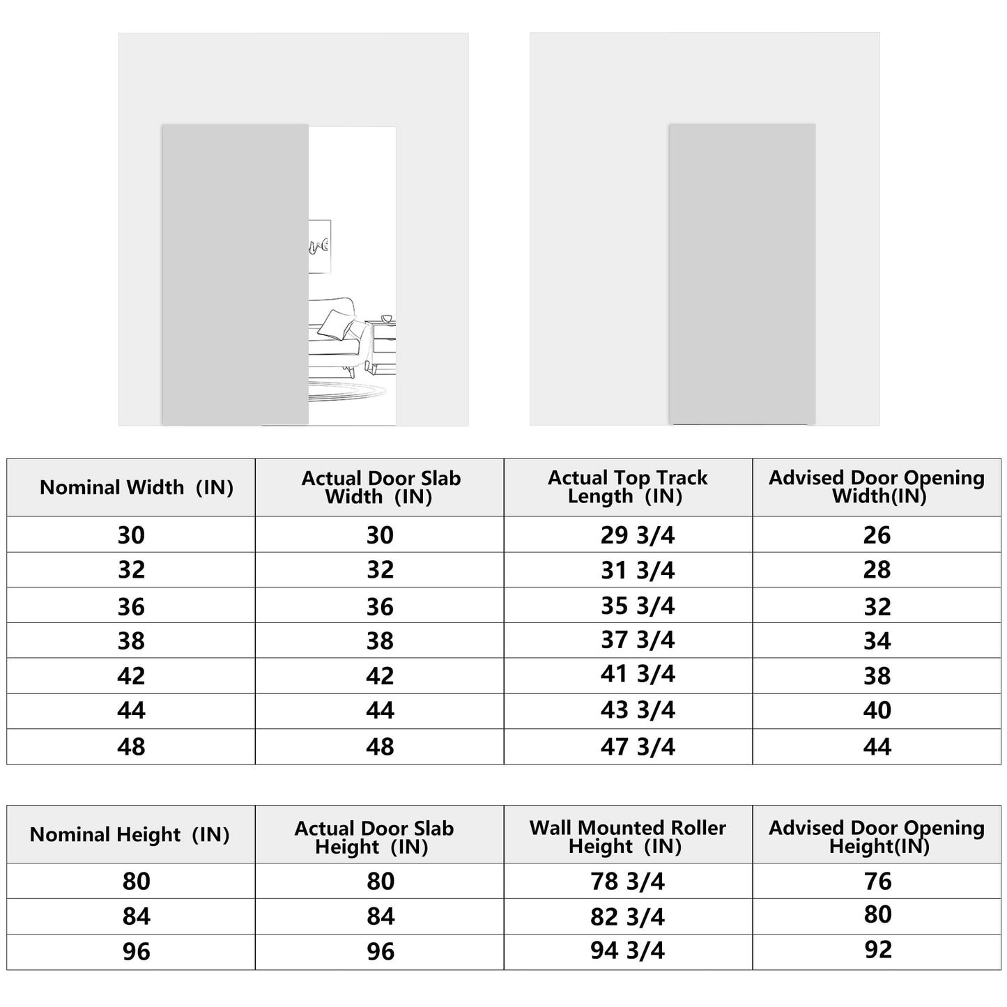 JUBEST 48" Concealed Barn Door Hardware Kit with Soft Close Mechanism, Wall Mounted Invisible Sliding Door Track for Opening Width 40" to 44", Hidden Barn Door Hardware Kit, Door Needs Groove