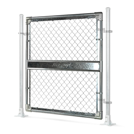 DooToo 4x4FT(43.3"W x 47.2"H) Heavy Duty Galvanized Steel Chain Link Gate, Durable Outdoor Fence Gate Easy Installation for Backyard丨Garden丨Pet Yard