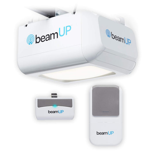 Workhorse BU100 Overhead Garage Door Opener with Heavy-Duty Chain Drive for Single or Double Doors, Wall Mount, and Remote Garage Opener Included, Quick and Easy Installation, White
