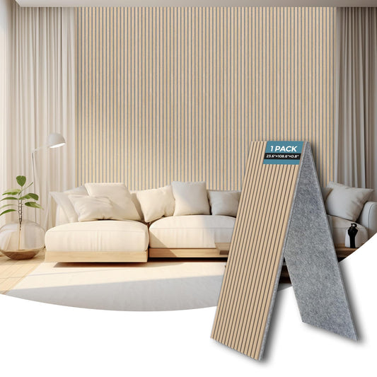 AKUMAX Foldable Large Wood Panels-109x24Inches Fireproof Soundproof Wall Panels,Decorative 3D Wall Panels Peel (ClassicOak)