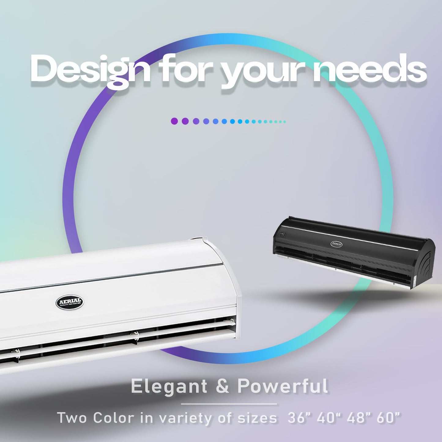 DuraSteel Wall Mounted Air Curtains for Doors Commercial - 60 Inch White Fly Fans - Super Power Over Door Fan with MS Switch - Sliding Under Door Fans to Move Air Curtain Blower Keep Flies Bugs Out