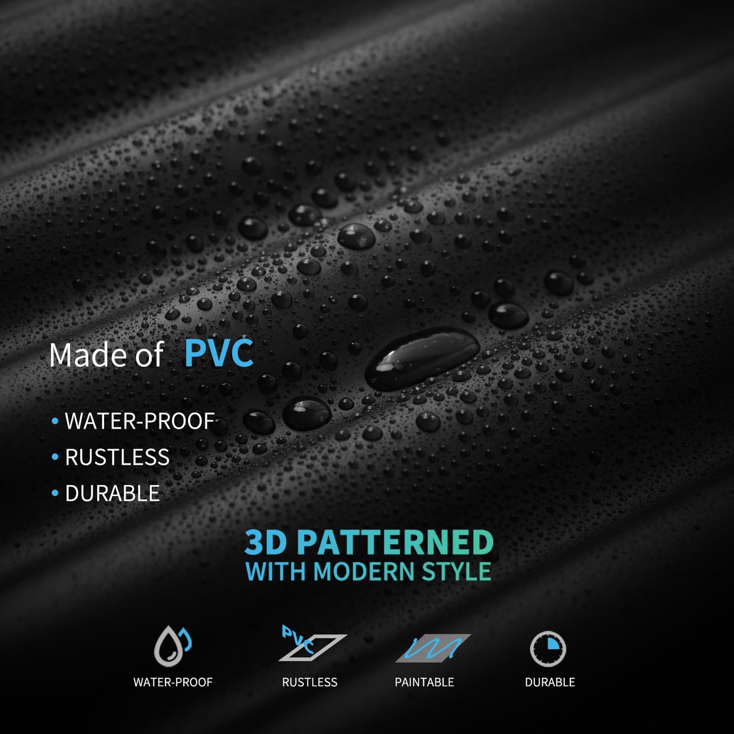 Art3d 2x4 ft Drop Ceiling Tiles in Black, 12-Sheet Semi-Cylinder Design 3D Wall Panels for Interior Wall Decor 24x48 inch
