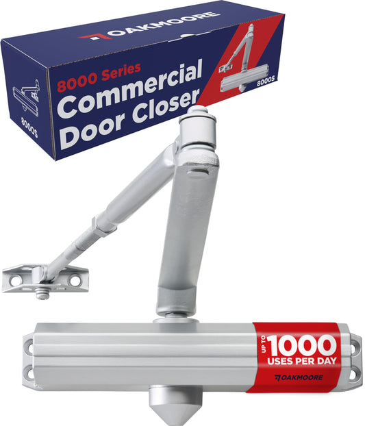 Commercial Heavy Duty Automatic Door Closer, ADA UL Grade 1 Listed Self Closing Door Hinges, Door Closers Commercial High Traffic, Auto Door Closer, Hydraulic Spring Soft Close - Silver