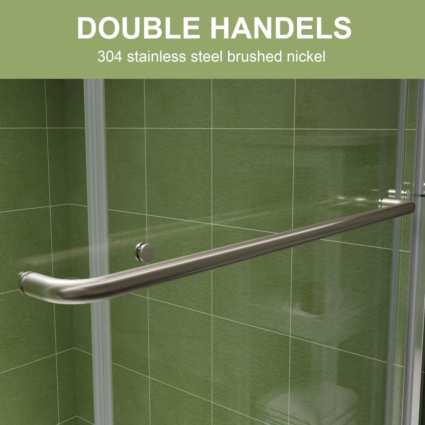 Comfystyle 44-48 in.W x70 in.H Semi-Frameless Sliding Shower Door,Sliding Shower Door with 1/4" (6mm) Clear SGCC Tempered Glass,Brushed Nickel Finish,Shower Doors can be Installed Left and Right