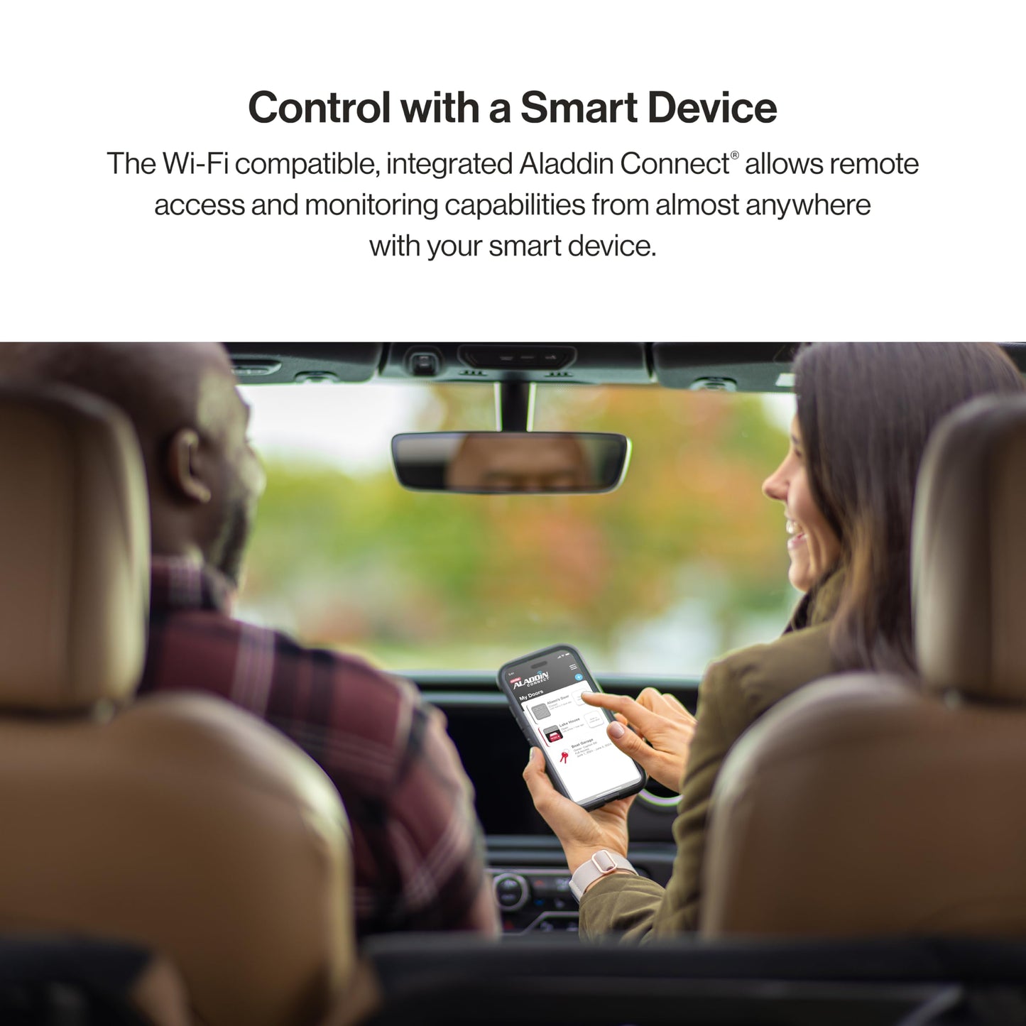 Genie Smart Garage Door Opener with WiFi - Chain Drive with LED Lighting - Works with Alexa, Google Assistant, SmartThings - Includes Remote, Sensors - Model Chain Glide Connect - Black