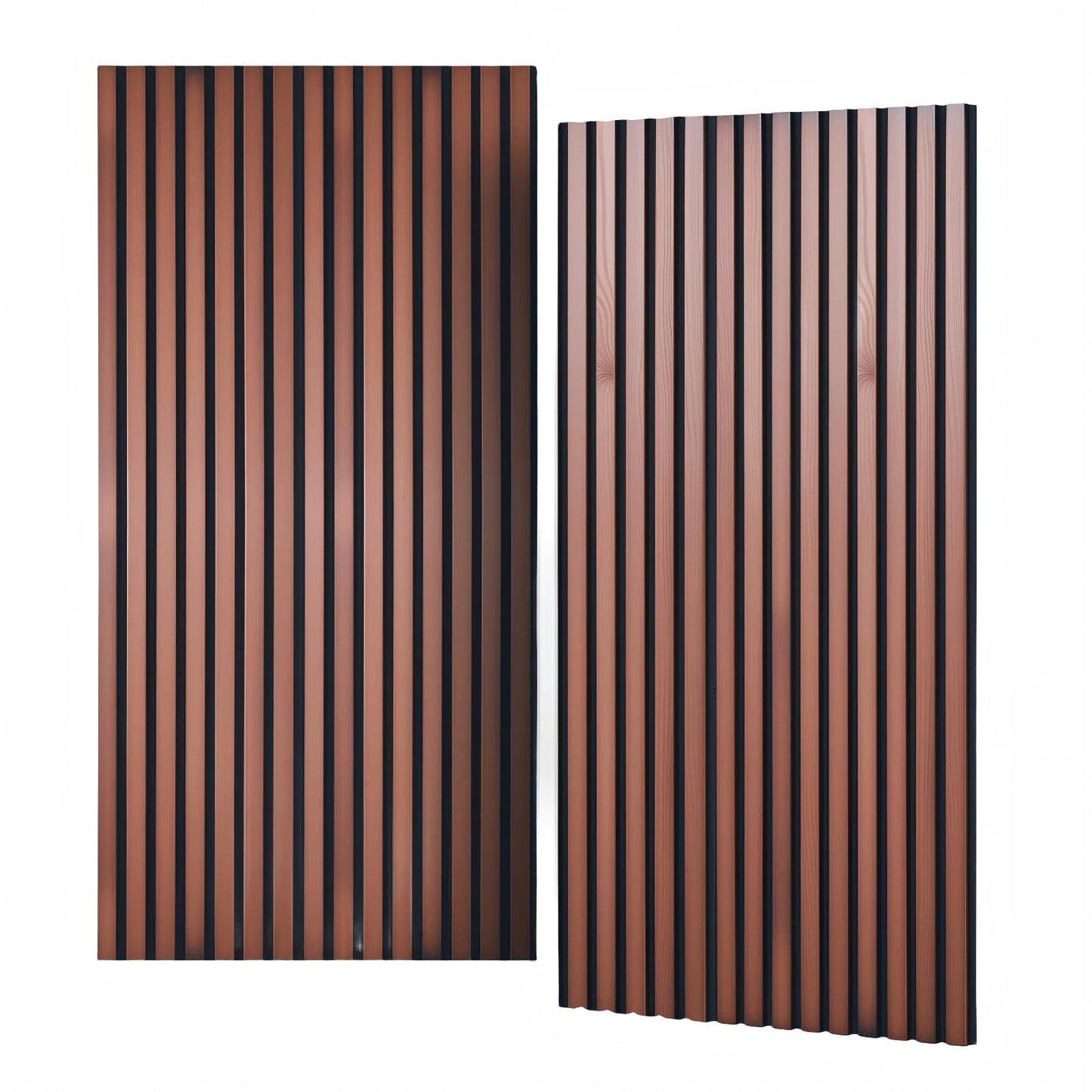 NAVREX 2 Solid Wood Slat Acoustic Panels for Wall and Ceiling - 3D Fire Resistant Fluted Sound Absorbing Acoustic Wall Panel in Walnut Finish for Living Room, Home Theater, Office & Bedroom Decoration, Value Lies in Material (31.5 * 23.6)