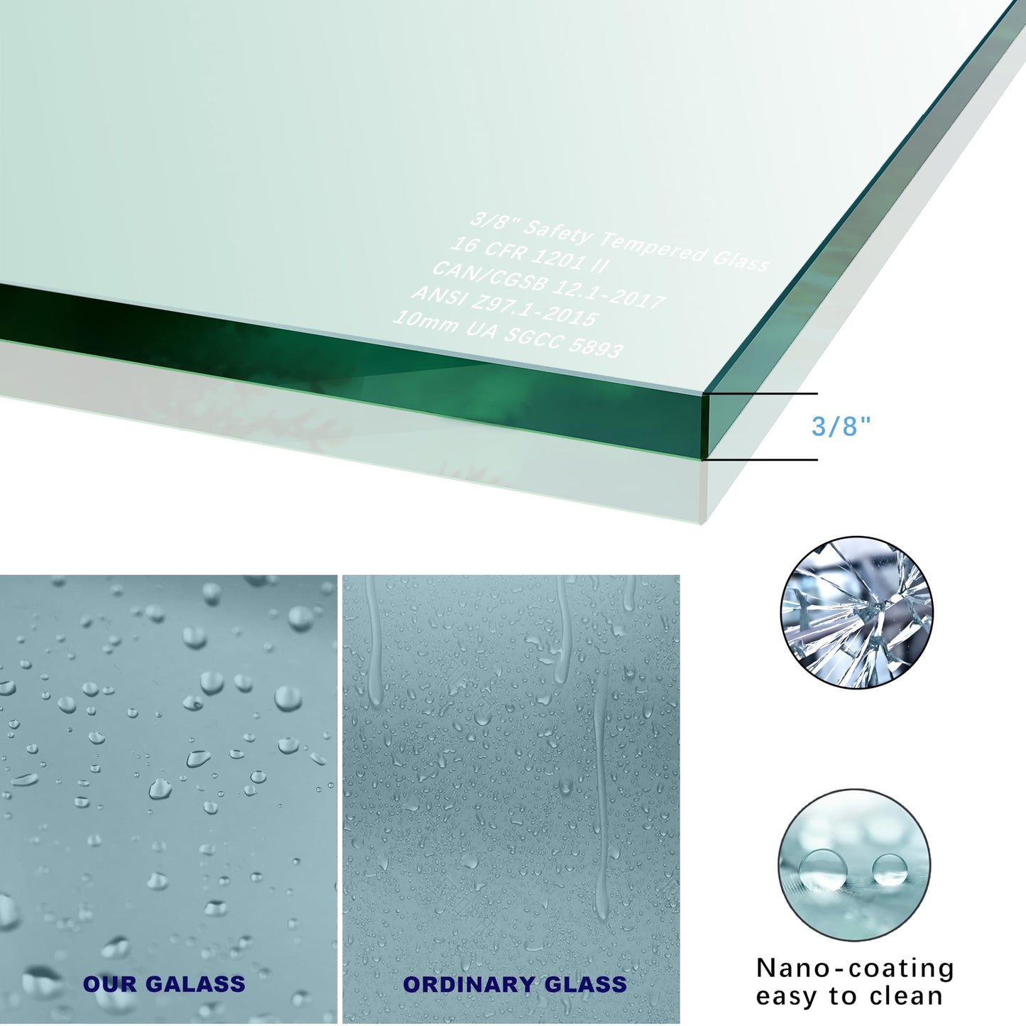 FEKEWIO Soft Close Shower Doors 56-60" W x 76" H Double Sliding 3/8"(10mm) Clear Tempered SGCC Shatterproof Glass Frameless Width Adjustable Easy Clean Stainless Steel Hardware, DS13- Brushed Nickel
