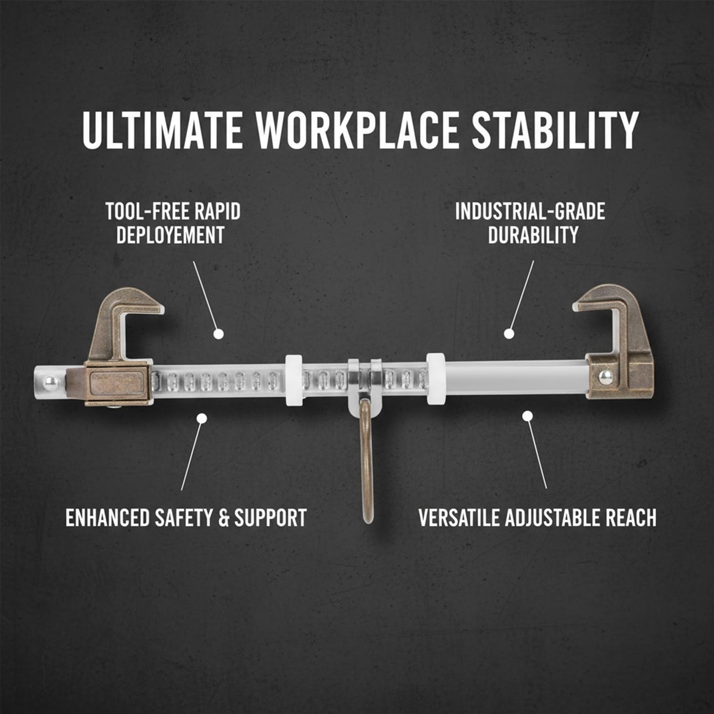 Aluminum Horizontal Sliding Beam Anchor, Fits 3.5 to 14 Inch Beams up to 1.25 Inches Thick, Adjustable to Fit I or H Fall Protection Beam Anchor,Meets or Exceeds ANSI & OSHA, Tool Free Installation