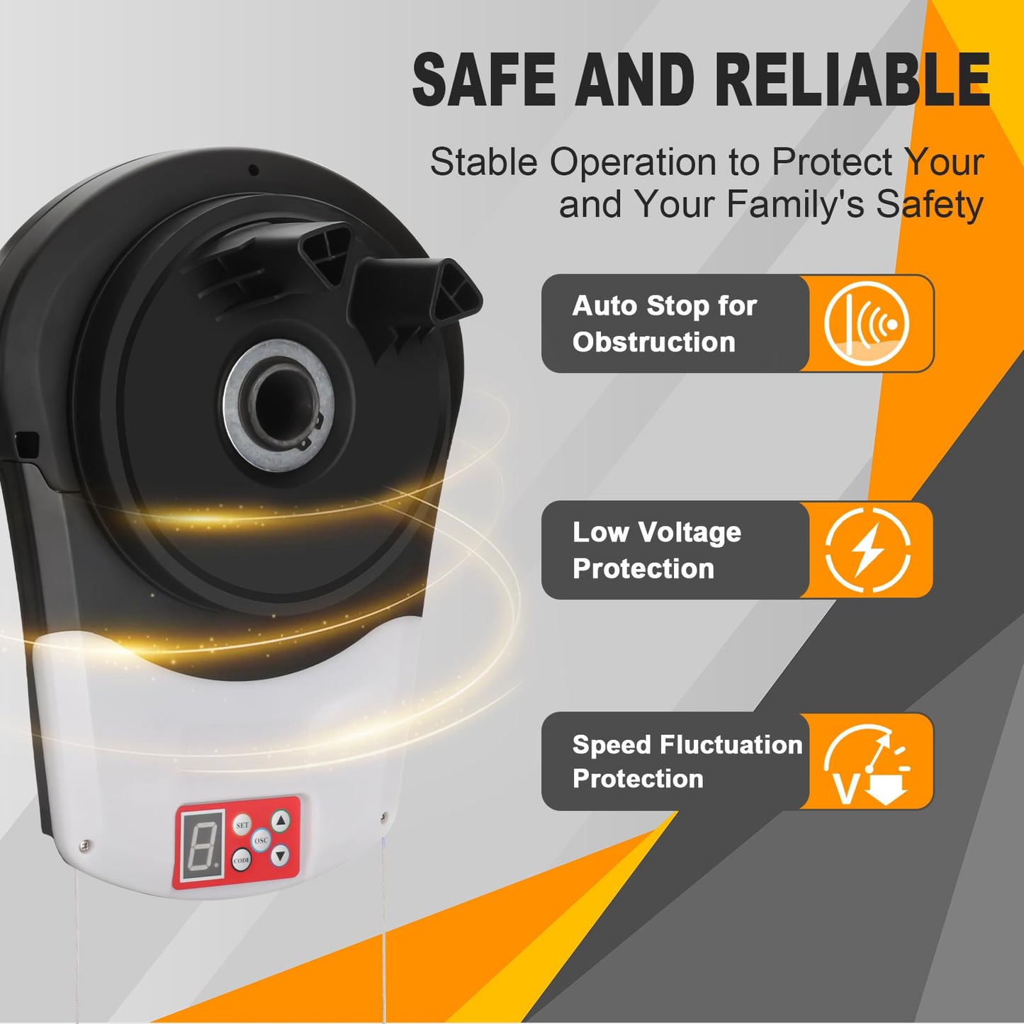 Helivivfy Electric Roller Door Opener, Equipped with Two Remote Control, Reliable Performance Allows for Convenient Remote Operation Ideal for Garages Warehouses and Barns