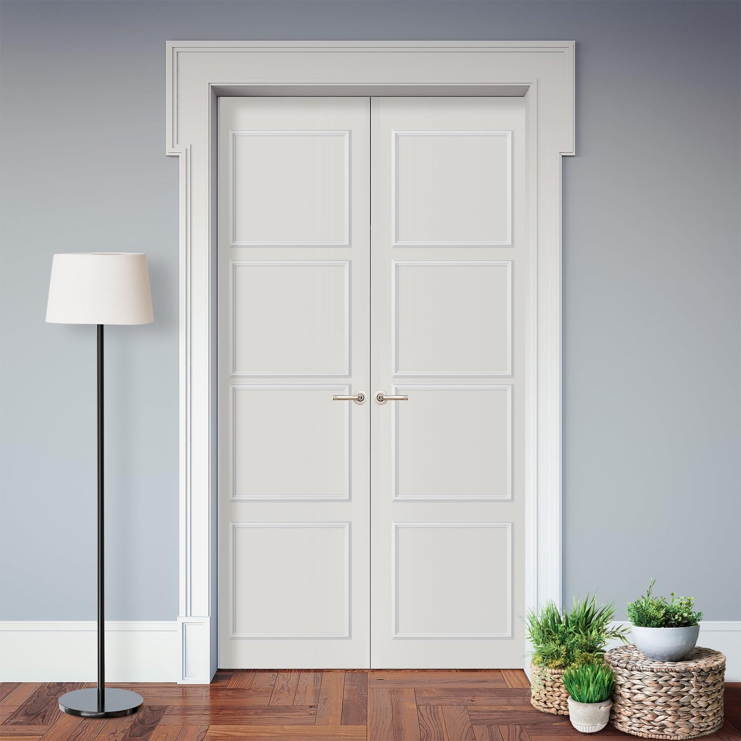 Colingmill Accent Wall Molding Kit Premade Wainscoting Panels Wall Molding Peel and Stick Panel White Pre Cut Trim for Walls Picture Frame Molding for Home Decoration(6 Set,20 x 20 Inch)