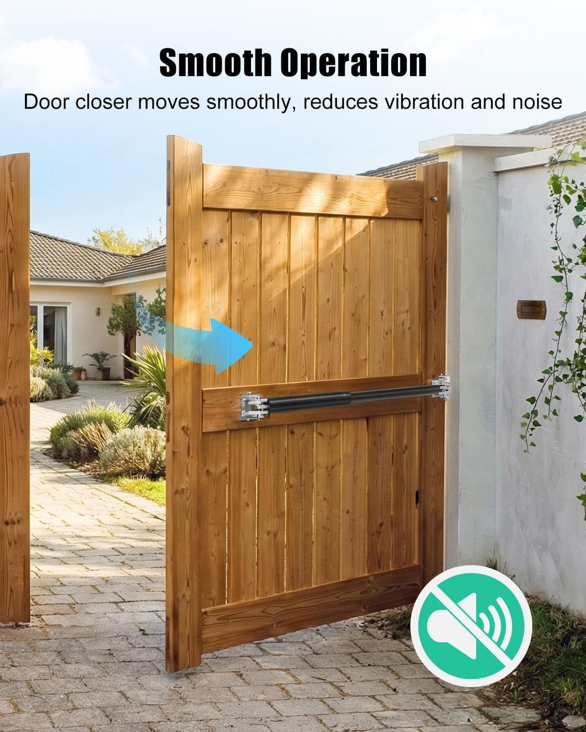 TB200B Gate Closer Fit for Gates 60 to 140 Lb 40 to 64 Inches Wide, Hydraulic Outdoor Gate Closer Fit for Farms Ranches Home Yards Open Stadiums