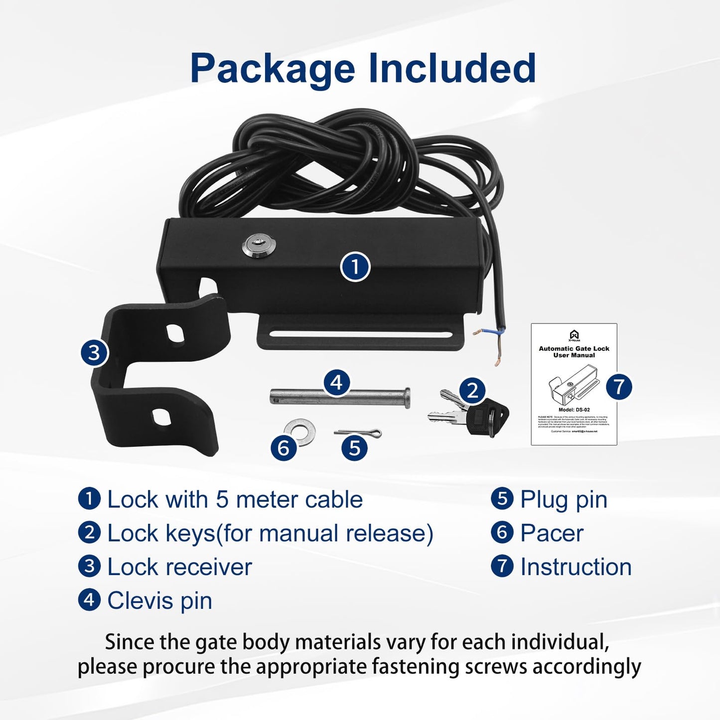 X X-House Universal Automatic Electric Gate Lock for Gate Operator System Device Safe Security Gate Lock Work for DC 12-24V Swing Gate Opener, Compatible with Mighty Mule, Topens, CO-Z, Gyxel, JUJIANG