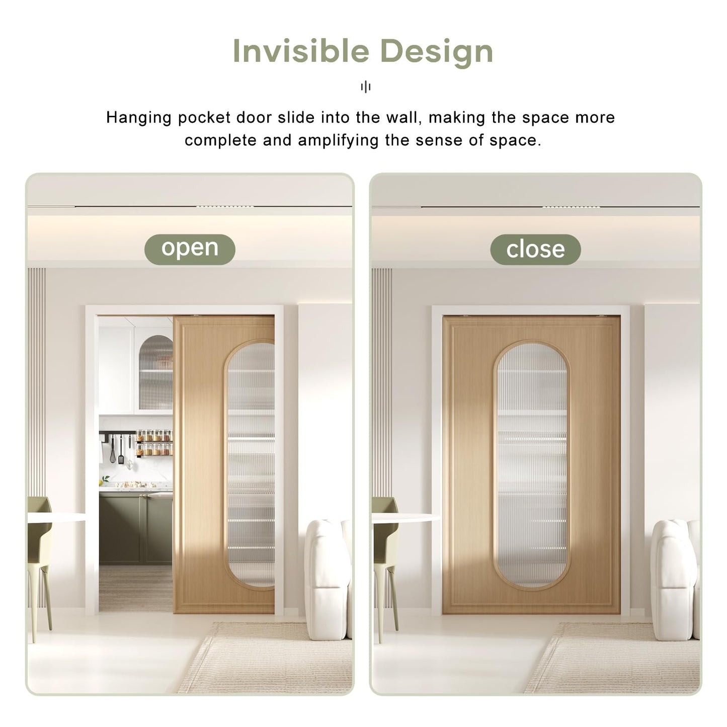 EaseLife 48x80in Pocket Door Frame Kit with Two-Way Soft Close Mechanism for 2X4 Studs Wall,Sliding Hardware for 24"-48" Wide Door,Aluminum,Slide Smoothly Quietly,Easy Install,No Door (48in x 80in)