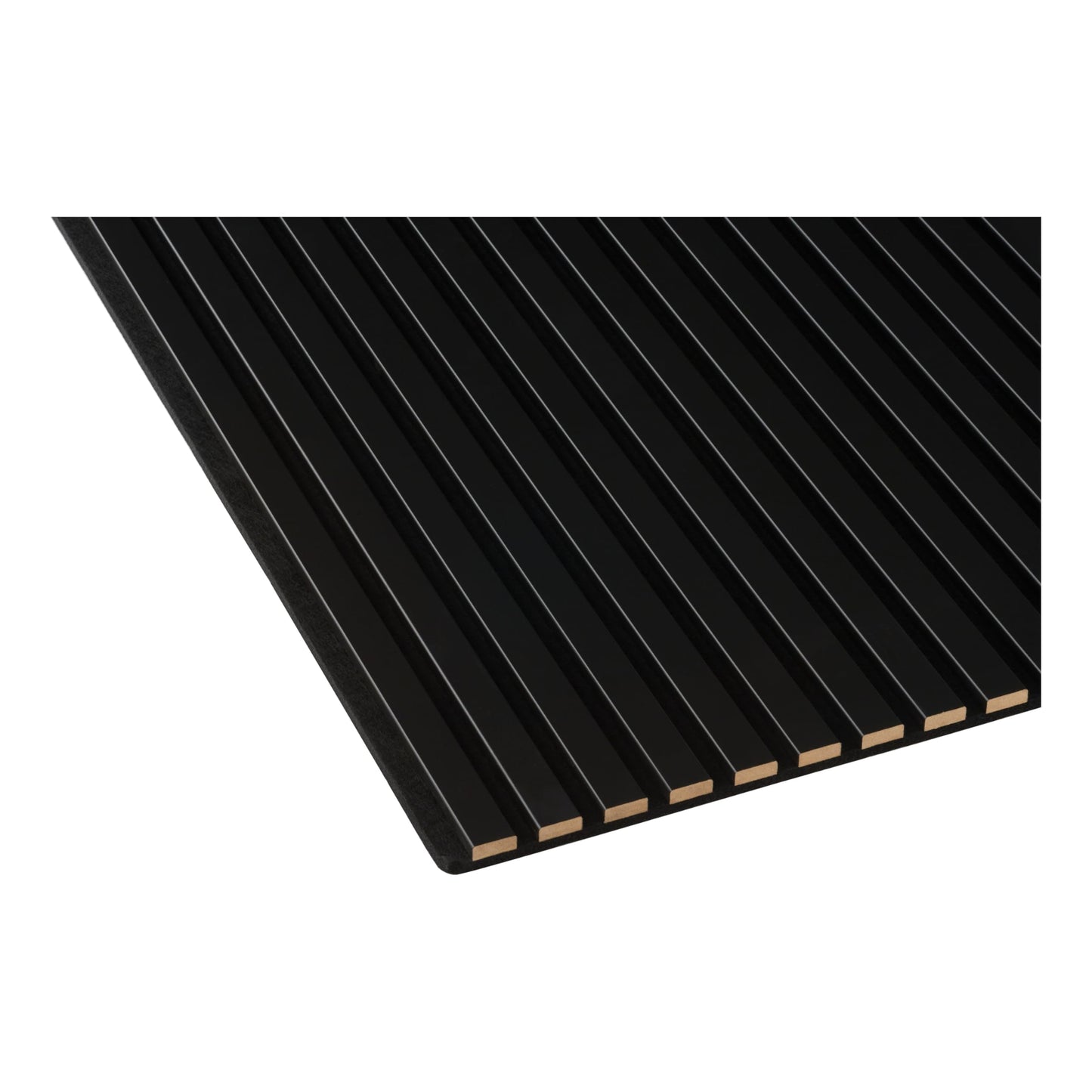 WVH Black Matte Acoustic Slat Wall Panels, Measures 94.49" x 25.20", Smooth Laminate Finish, Interior Decor for Walls & Ceilings, Noise Cancelling & Sound Absorbing for Home, Office & Bedroom, 2pcs