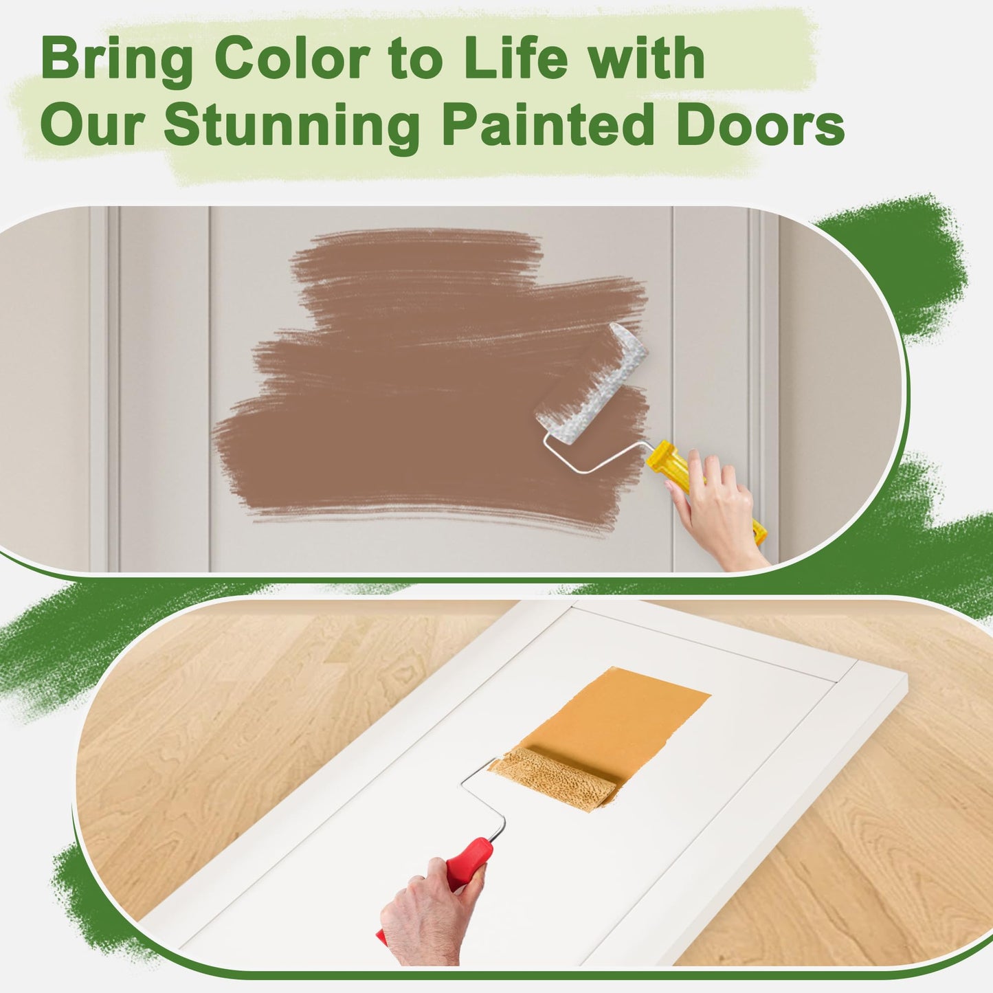 CRUTOP 30''x80'' Half Frosted Glass Interior Door Slab Shaker, Pre-Built Panel for Barn Door, Pocket Doors, French Doors, for Pantry, Bedroom, Closet, Laundry & Bathroom, White Prefinish&Paintable