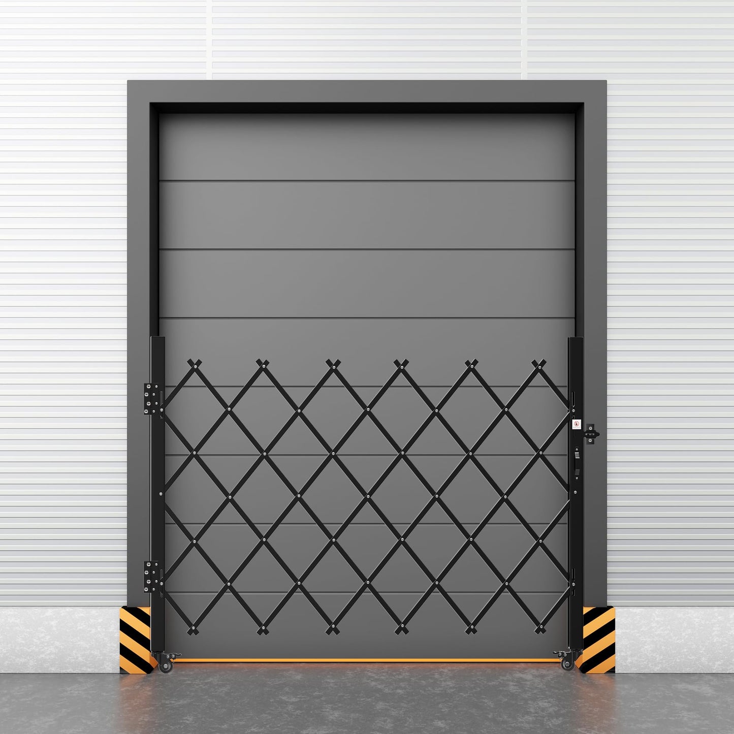 YITAHOME Single Folding Security Gate, 50" Hx75 W Folding Door Gate, Flexible Expanding Security Gate, Steel Safety Gates, 360° Rolling Barricade Gate, Scissor Gate with Padlock, Aluminum Alloy Mesh