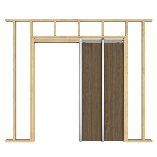 JUBEST 36"x 96" Pocket Door Frame Kit with 120LBS Soft Close Mechanism and Galvanized Steel Studs, Pocket Door Kit for 2x4 Stud Wall, Suitable for Doors Wide 24"-36", Easy to Install