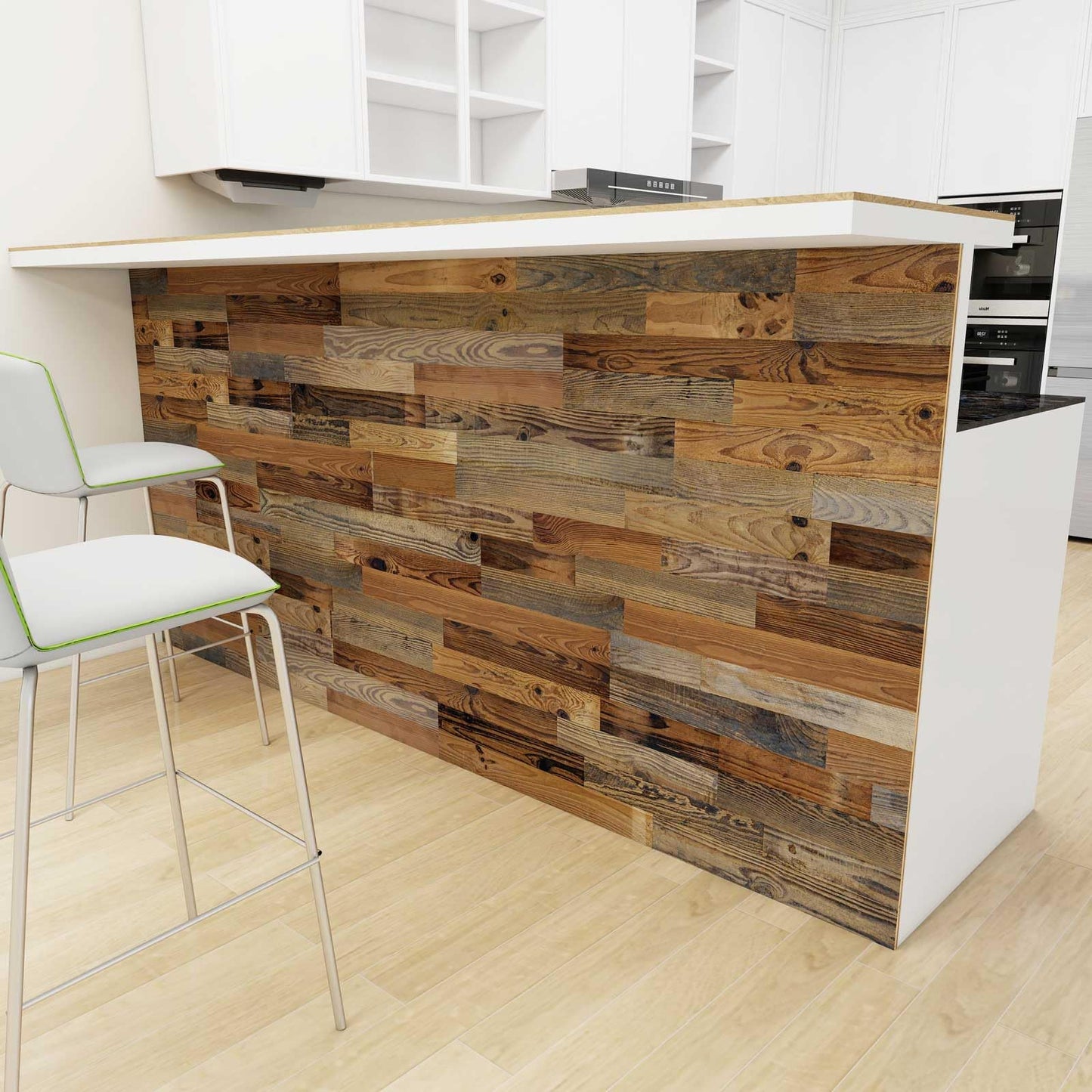 Luxdecor Real Reclaimed Wood Planks for Wall-10 Pieces Easy Nail-Up Shiplap Rustic Style 6" Wide Wood Shiplap Panels for Wall 19.44 Sq Ft (Natural Weathered Brown)