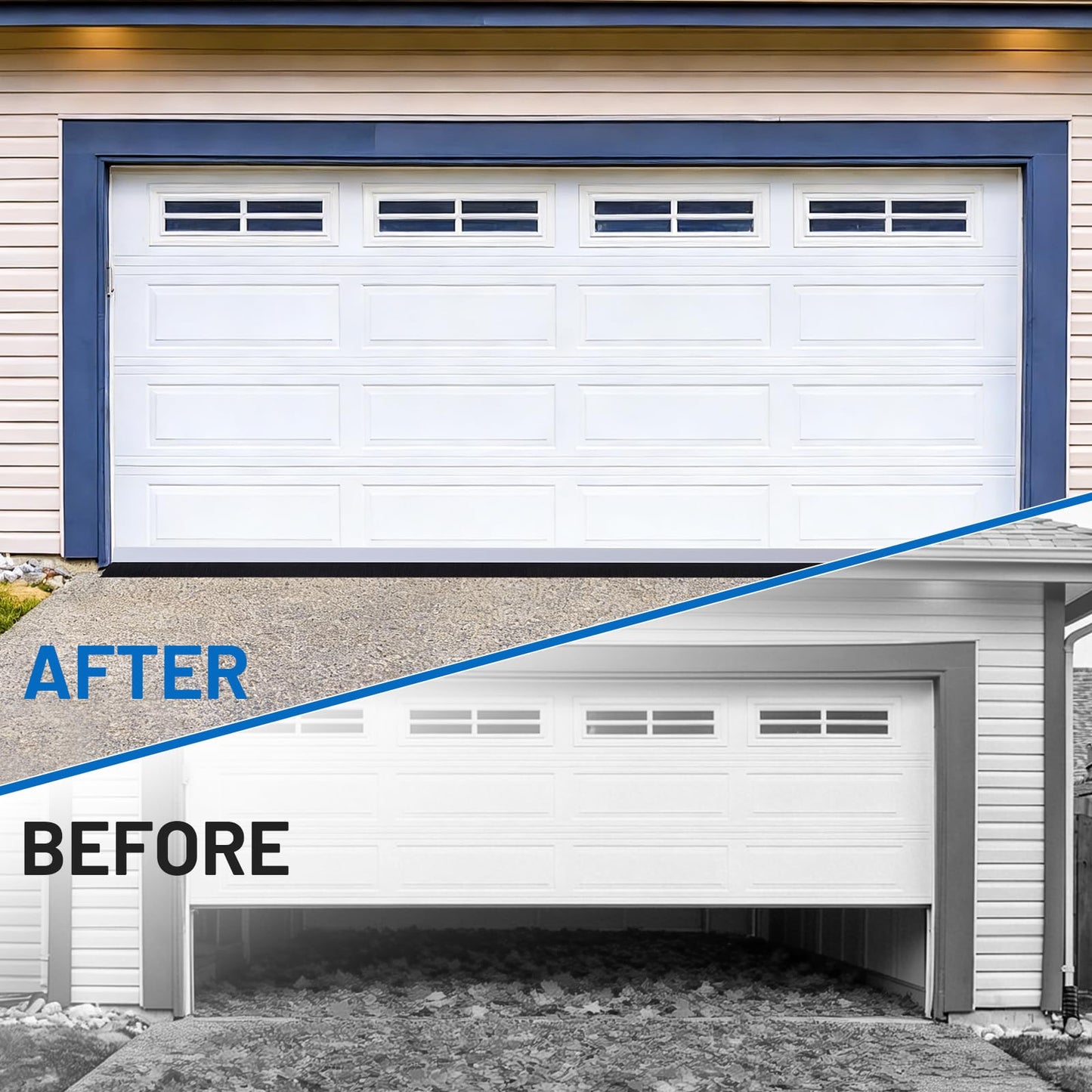 16.5FT Universal Garage Door Seals Kits，Weatherproofing Garage Door Brush Seal, U + O Heavy Duty Garage Door Seal Bottom,Aluminum Track Retainer Base and Brush Kit, Suitable for Steel、Wooden Doors