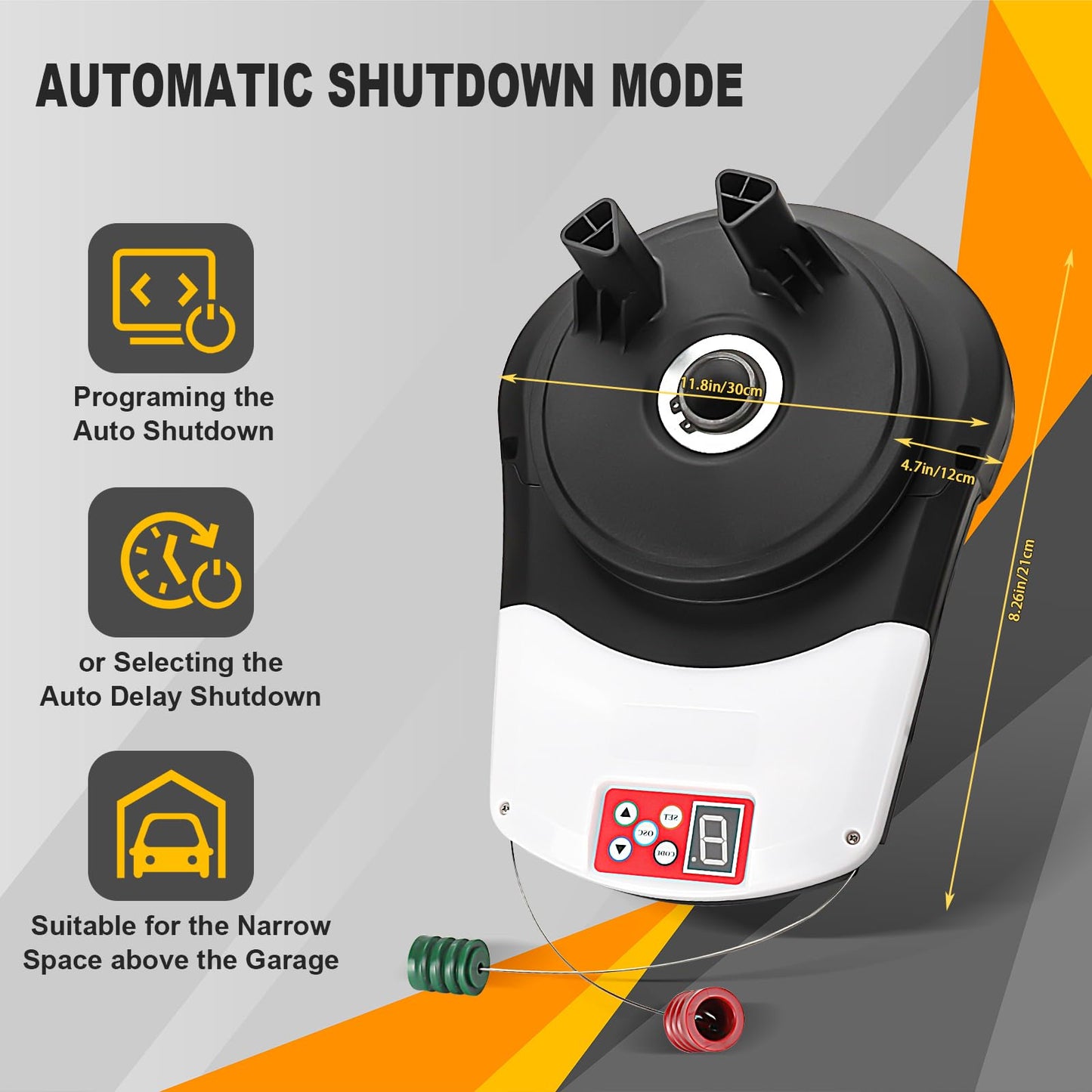 Helivivfy Electric Roller Door Opener, Equipped with Two Remote Control, Reliable Performance Allows for Convenient Remote Operation Ideal for Garages Warehouses and Barns