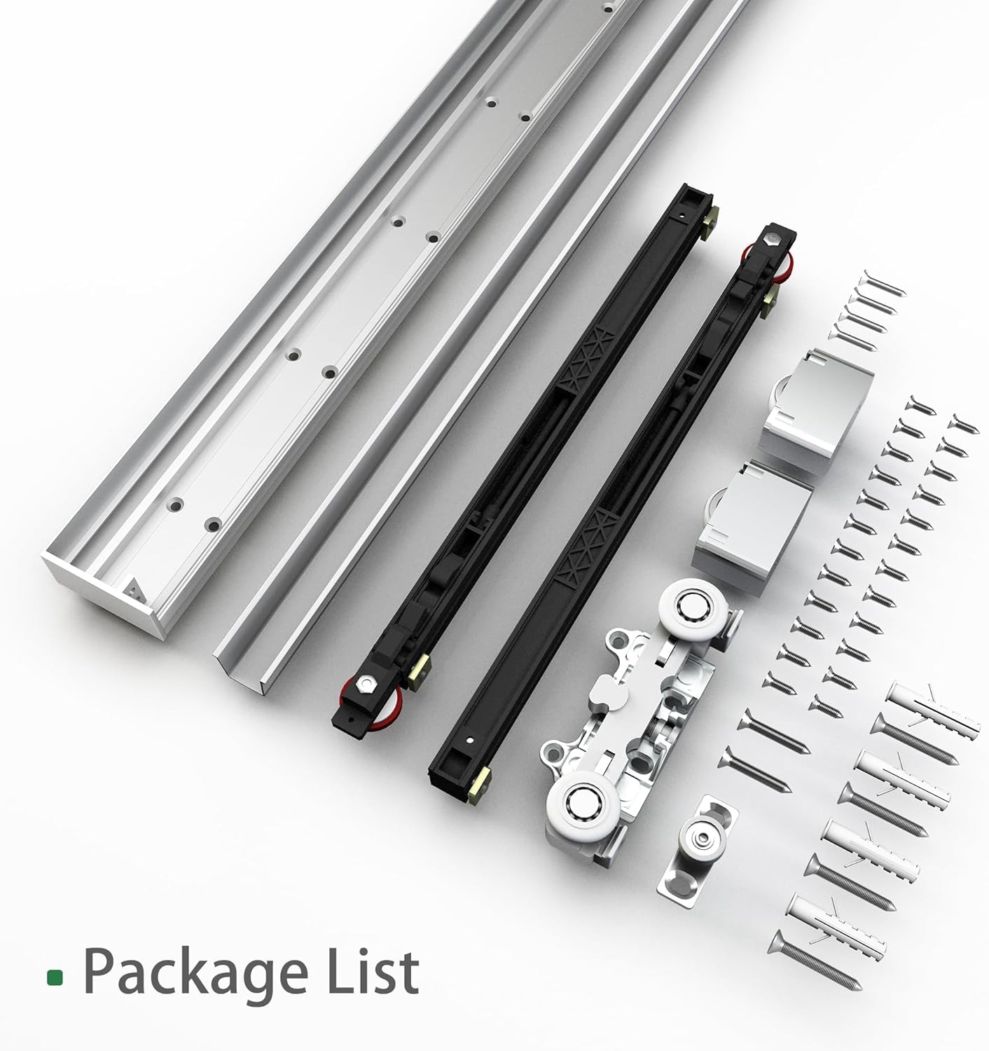 SongYung 34” Concealed Barn Door Hardware Kit with Soft Close Mechanism,Invisible Wall Mount Aluminum Track, Hidden Barn Door Hardware Kit for Door Opening Width 26" to 30"(Door not Included)