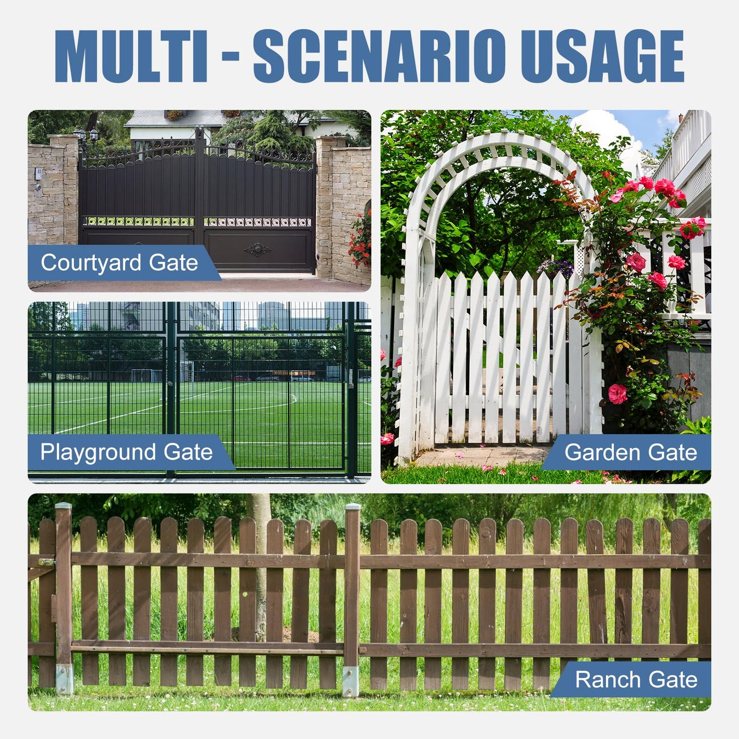 TB400 Hydraulic Gate Closer, Rust-Resistant & Weatherproof Automatic Gate Closer with Adjustable Closing Speed, for 95–195 Lbs Vinyl, Steel, Wood and Chain Link Fence Gates
