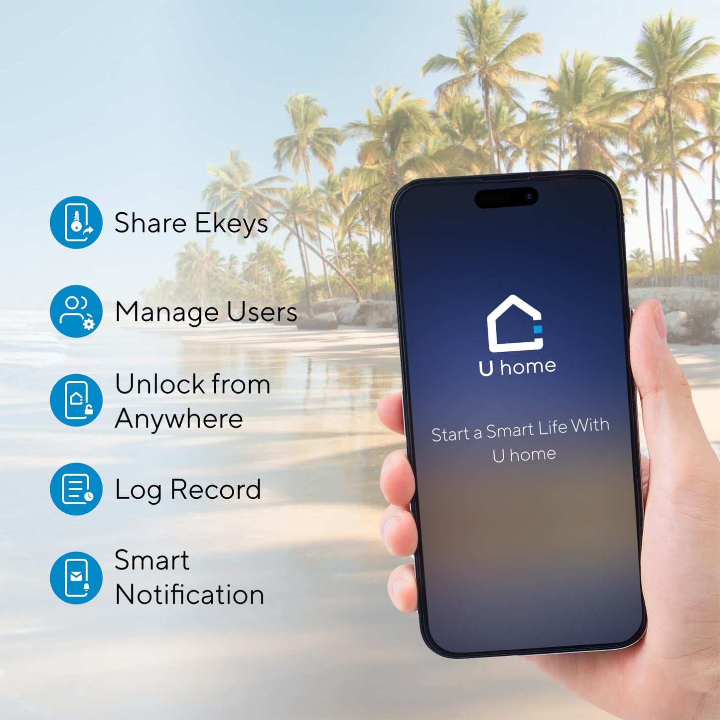 ULTRALOQ Bolt Fingerprint Smart Lock with Handle, 7-in-1 Keyless Entry Door Lock Set, Built-in WiFi Deadbolt, Auto-Lock & Unlock, App Remote Control, Compatible with Alexa, ANSI Grade 1,Black