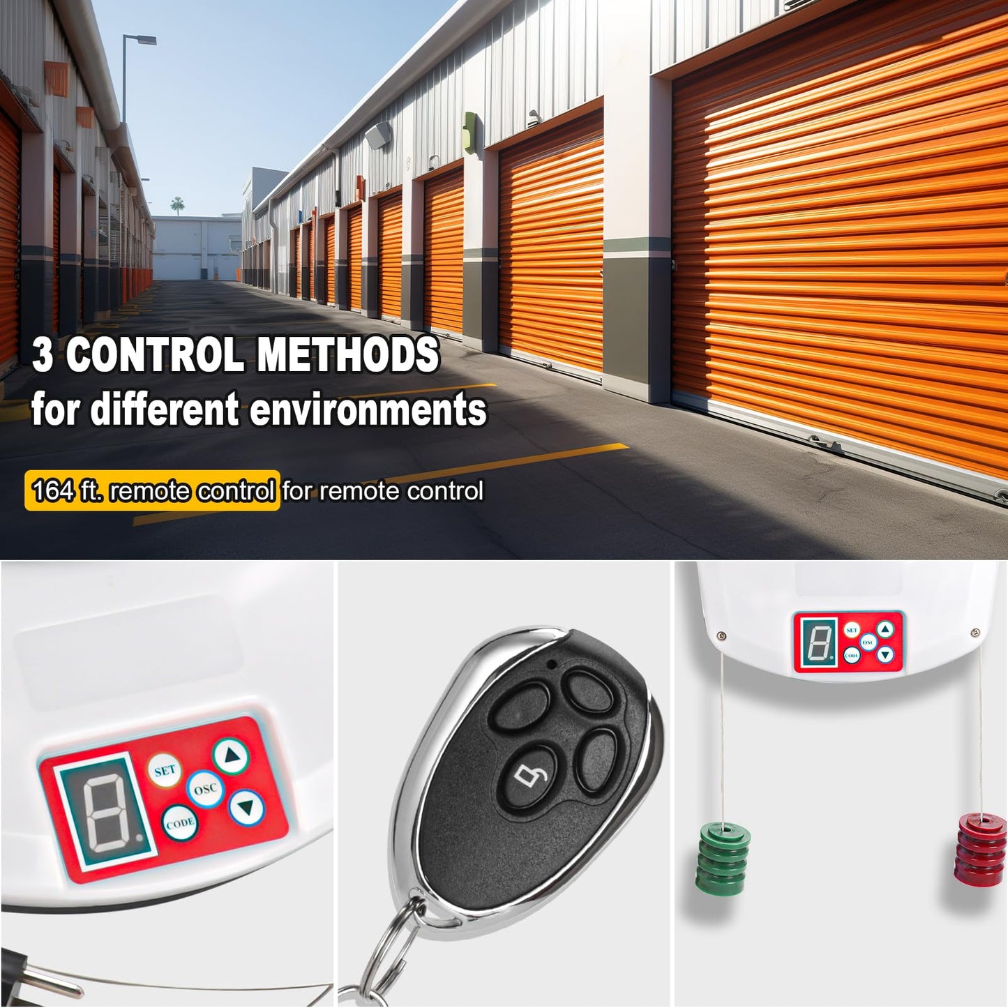 Helivivfy Electric Roller Door Opener, Equipped with Two Remote Control, Reliable Performance Allows for Convenient Remote Operation Ideal for Garages Warehouses and Barns