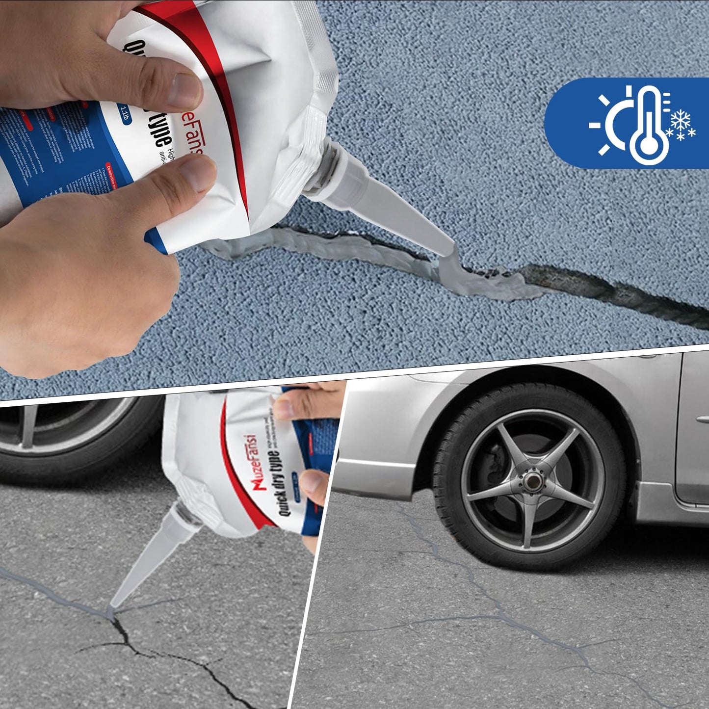 Slab Concrete Crack Waterproof Repair Sealant, Concrete Crack Filler, Quick-Drying Sealing Adhesive,Weather-Resistant Caulking Glue (4 pcs)