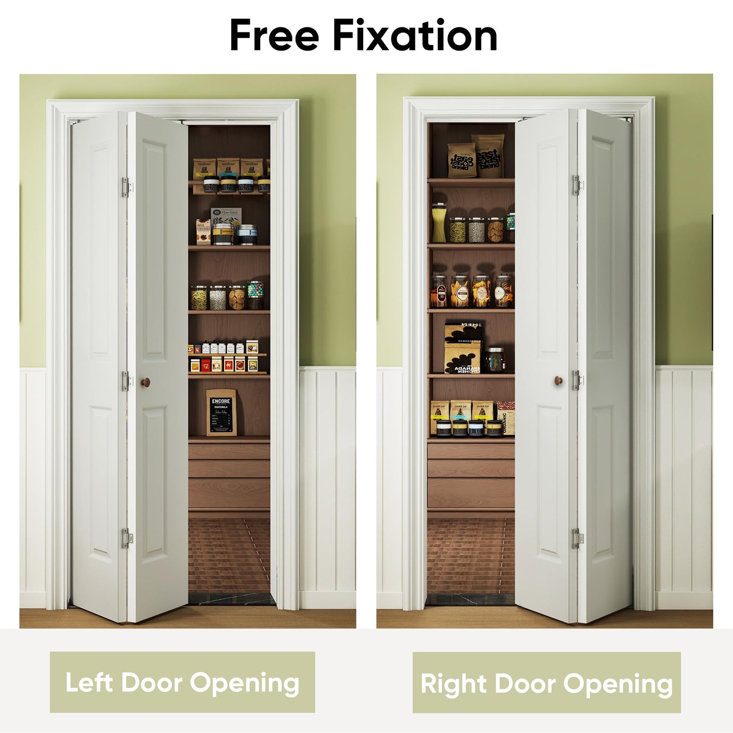 JUBEST 36 in.x 80 in. Bifold Closet Door, 2 Panel White Primed Bifold Door, Hollow Core Interior Folding Doors with Hardware Kit & Handle