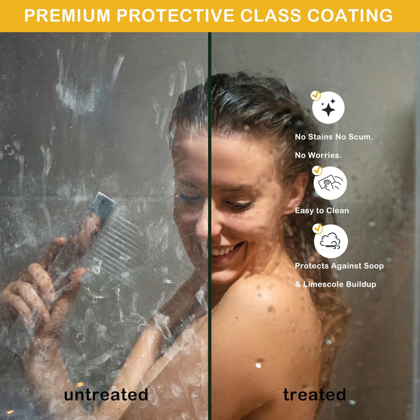 44-48" W x 76" H Frameless Sliding Shower Door, 1/4" (6mm) Tempered Glass with Explosion-Proof Film, Matte Black Stainless Steel Track & 55mm Rollers, Bypass Bathroom Door