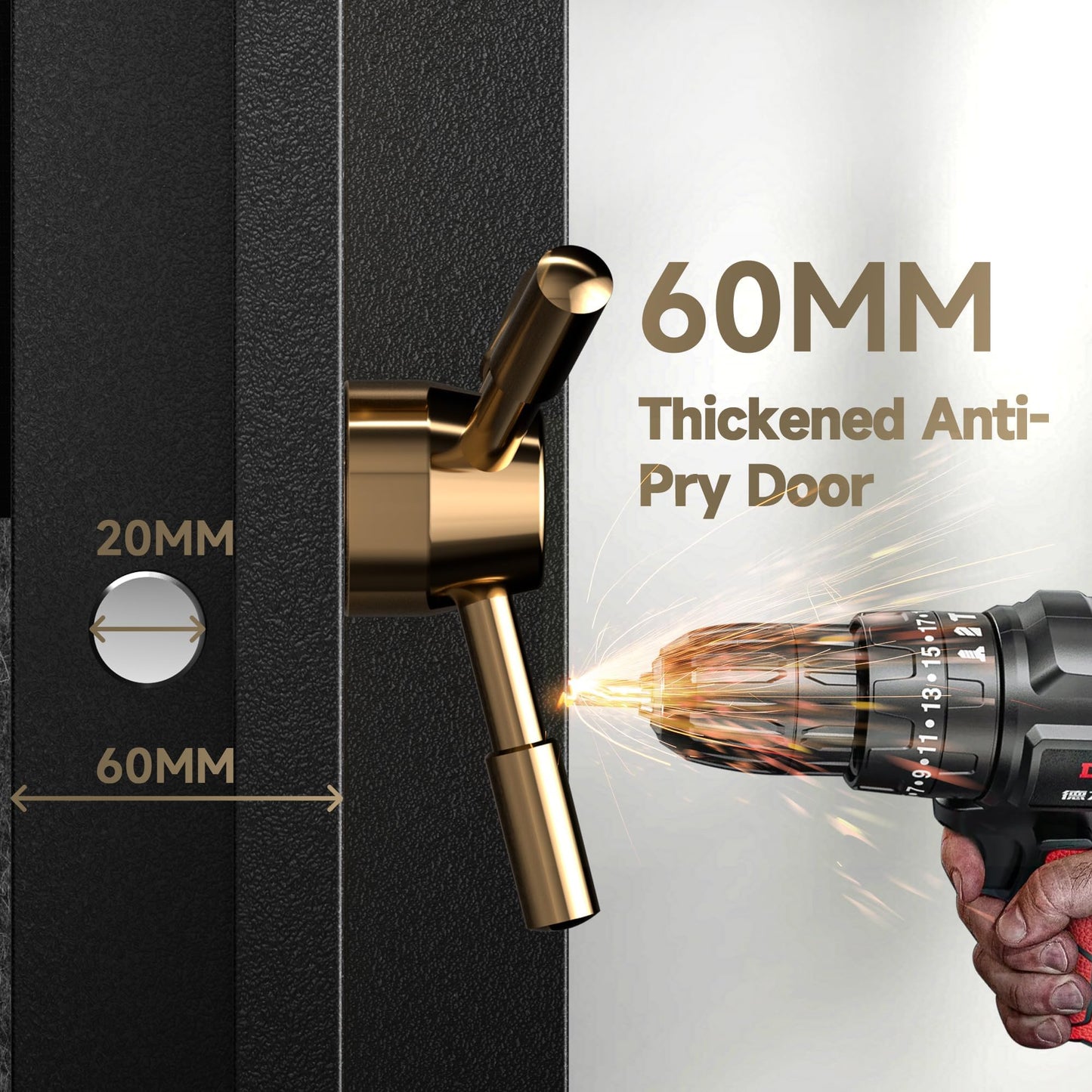 KAER 23-25 Biometric Gun Safe, Wider and Deeper Fingerprint Gun Safes for Rifle and Pistols, Large Quick Access Heavy-Duty Gun Cabinet for Firearm Ammo with Drawer & Gun Rack, Assembled