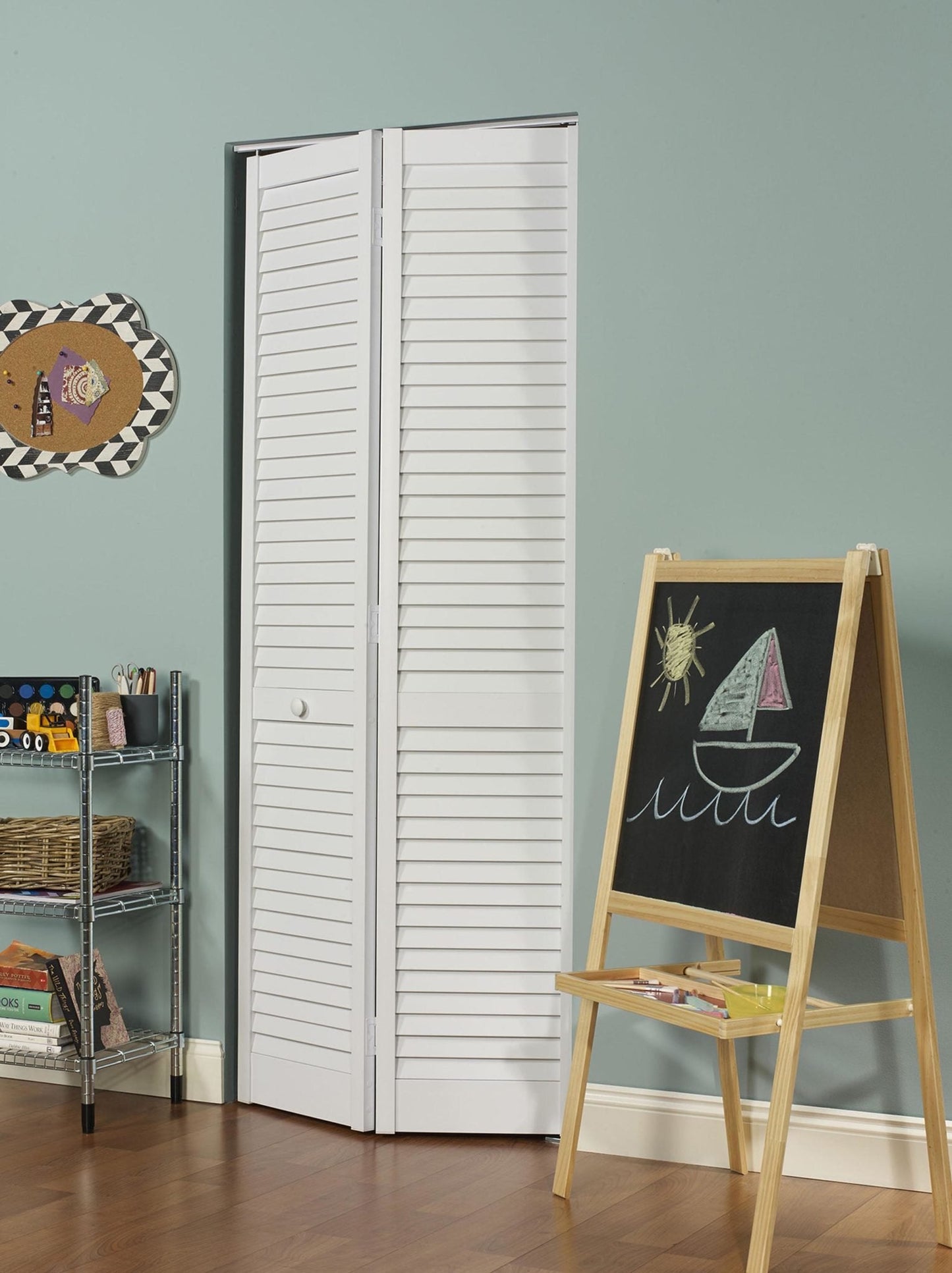 LTL Home Products SEALL30 Seabrooke PVC Louvered Interior Bifold Door, 80 in. x 30 in., White
