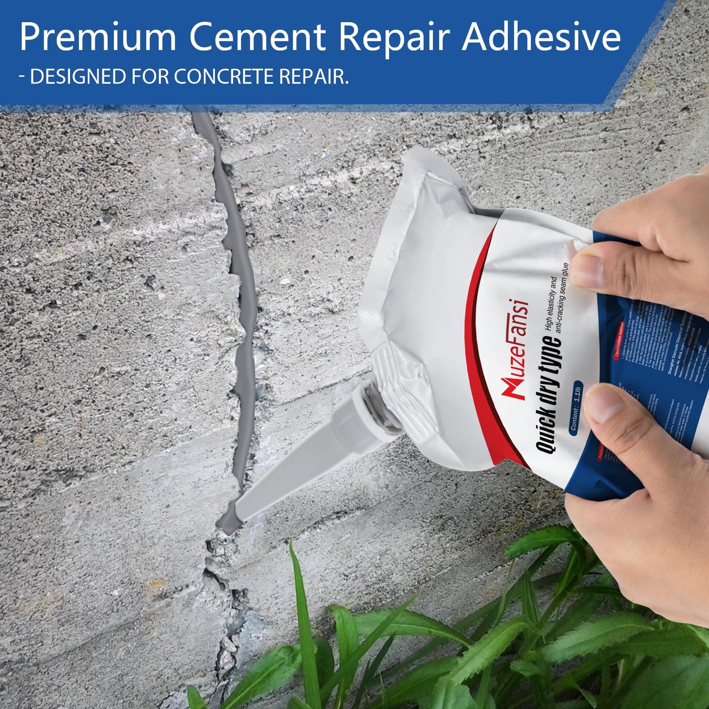 Slab Concrete Crack Waterproof Repair Sealant, Concrete Crack Filler, Quick-Drying Sealing Adhesive,Weather-Resistant Caulking Glue (4 pcs)