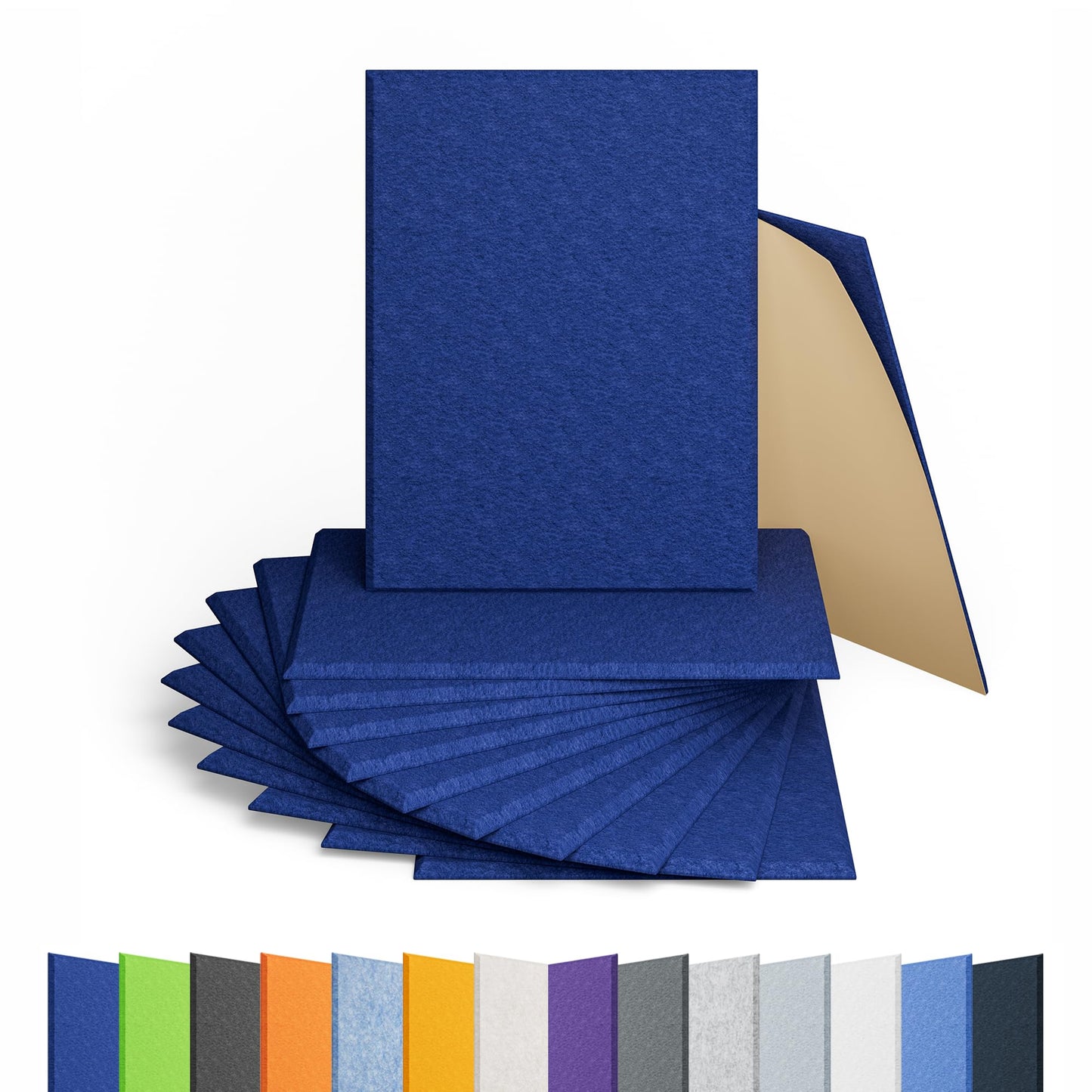 Amantech 12 Pack Acoustic Panels Self Adhesive Sound Proof Foam, High Density Sound Acoustic Panel, 16X12X0.4 Inch 4:3 Rectangle Panels in Home, Office, Reccording Room, Studio, more(Telecom Blue)