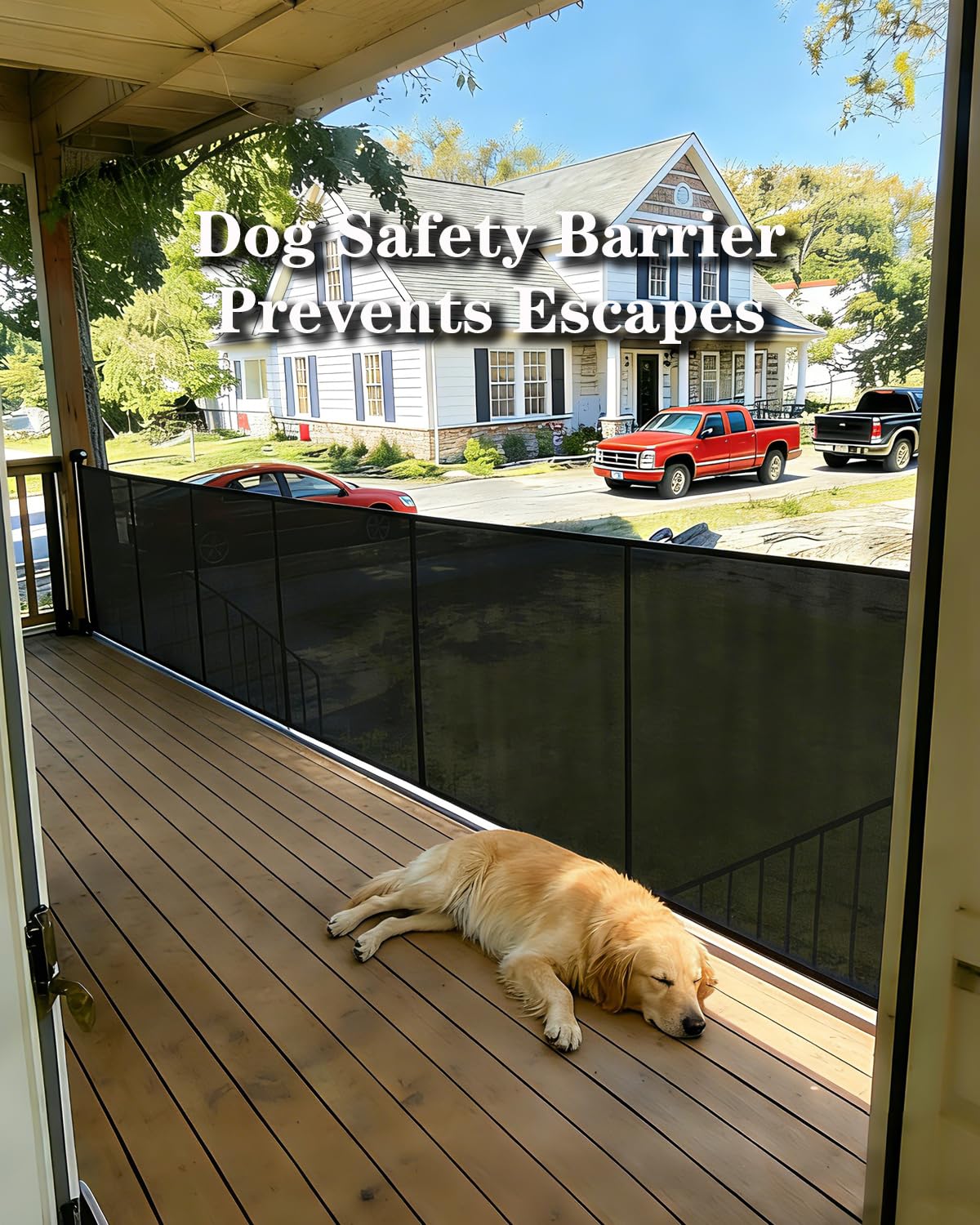 280'' Extra Wide Retractable Baby Gates for Large Opening, 52" Tall Retractable Dog Pet Gate with Support Rods, Long Mesh Screen Child Safety Gate for Garage Doorways Deck Stairs Yard Outdoor Indoor