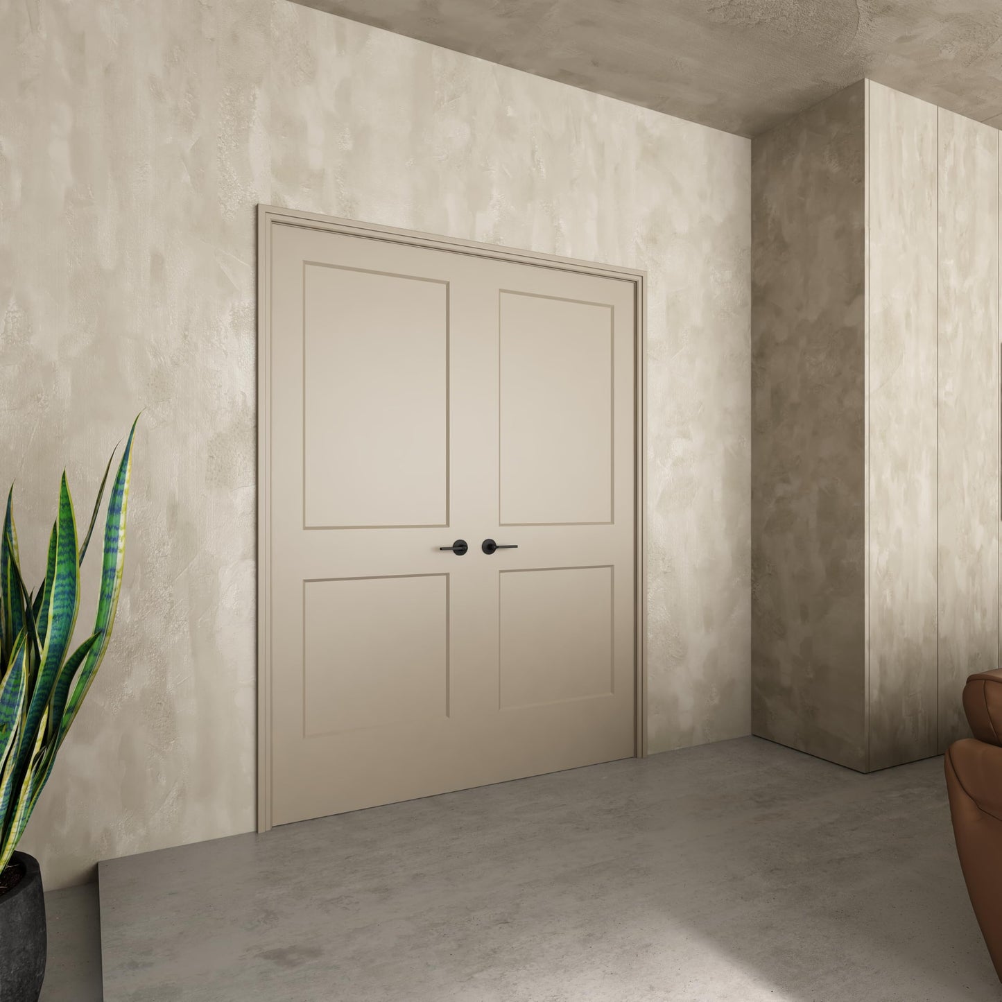 JUBEST 30"x80" 2-Panel Shaker Style White Primed Hollow Core Interior Molded Door Slab, NOT Pre-drilled and NOT Included Hardware, Pre-Assembled Interior Door for Pantry, Laundry, Closet
