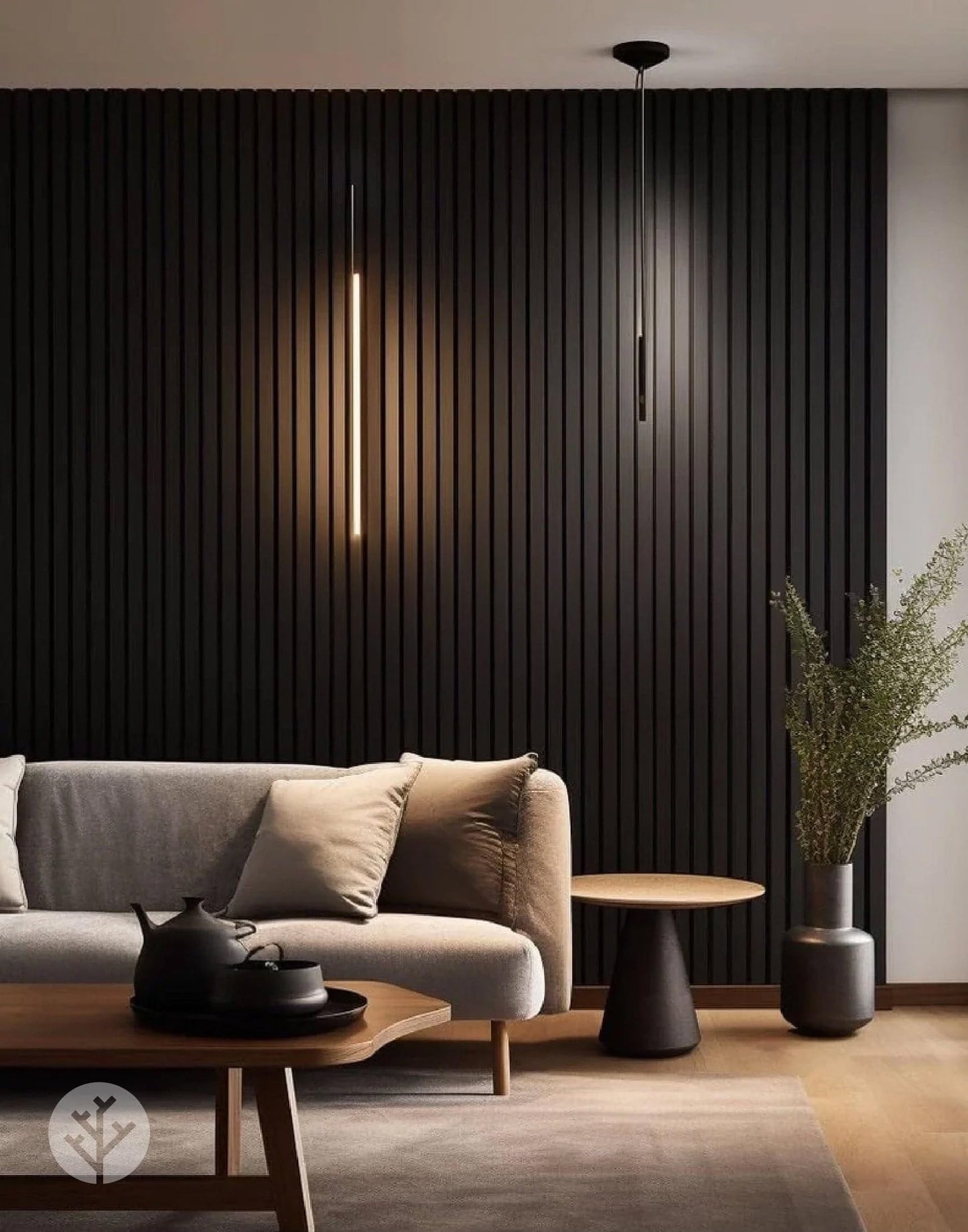 WVH Black Matte Acoustic Slat Wall Panels, Measures 94.49" x 25.20", Smooth Laminate Finish, Interior Decor for Walls & Ceilings, Noise Cancelling & Sound Absorbing for Home, Office & Bedroom, 2pcs
