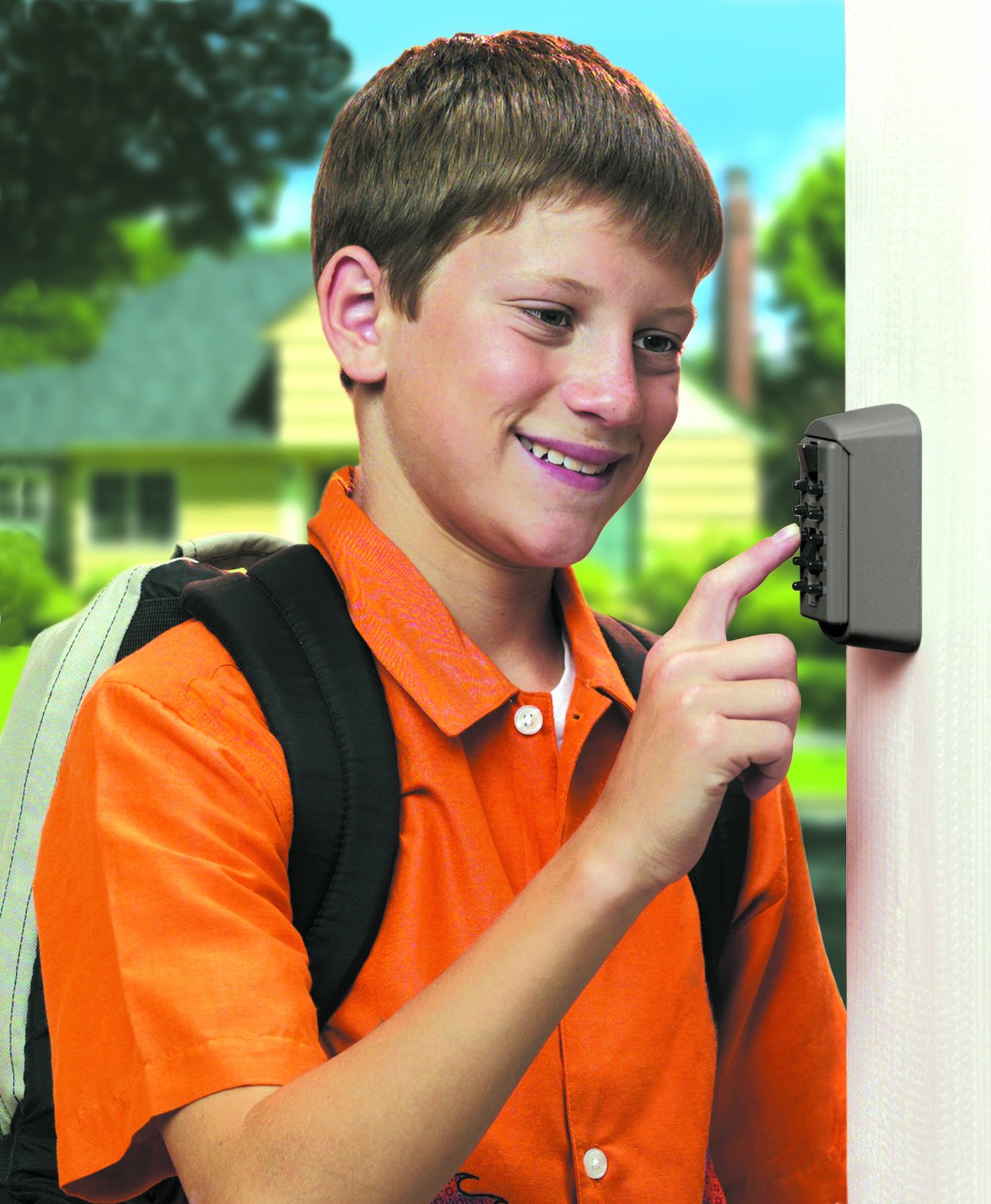 Kidde AccessPoint 001170 KeySafe Original Slimline Push Button Combination Permanent Key Lock Box, 2-Key, Titanium Gray