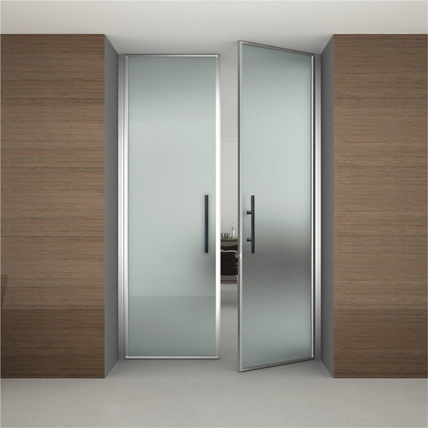 NHN Modern & Contemporary Double-Sided Ladder Style Push-Pull Stainless Door Handle for Steel, Aluminum and Glass Doors, Brushed Stainless Steel Finish (18 inch, Matte Black)