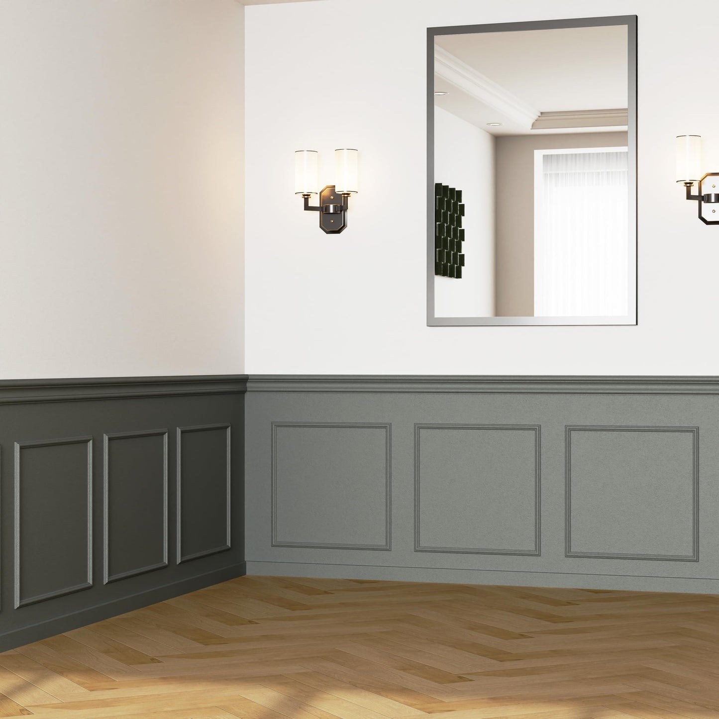 Colingmill Accent Wall Molding Kit Premade Wainscoting Panels Wall Molding Peel and Stick Panel White Pre Cut Trim for Walls Picture Frame Molding for Home Decoration(6 Set,20 x 20 Inch)