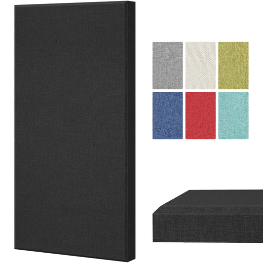 TONOR Large Fiberglass Acoustic Panels, 39.4" x 19.7" x 1.6" Sound Proof Panels for Walls, Acoustic Panels Sound Absorbing for Interior Wall Decor for Studios, Living Room, Theater, Black