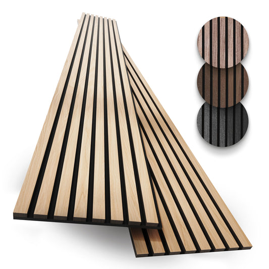 2-Pack Wood Panels for Wall - Acoustic Wood Slat Wall Panels, Soundproof Wooden Paneling for Interior Decor