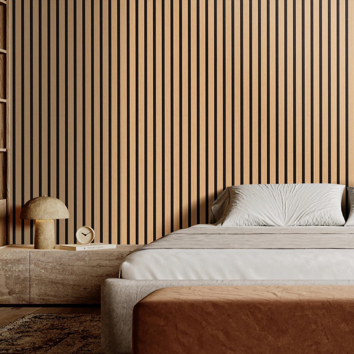 VEVOR Wood Slat Acoustic Panels, 7.9 x 94.5 inch, MDF Accent Wooden Wall Panels for Modern Interior Wall Decor, Faux Wood Wall Board Panels for Noise Reduction, Light Oak