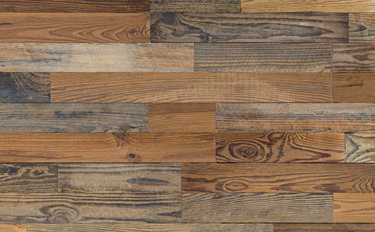 Luxdecor Real Reclaimed Wood Planks for Wall-10 Pieces Easy Nail-Up Shiplap Rustic Style 6" Wide Wood Shiplap Panels for Wall 19.44 Sq Ft (Natural Weathered Brown)