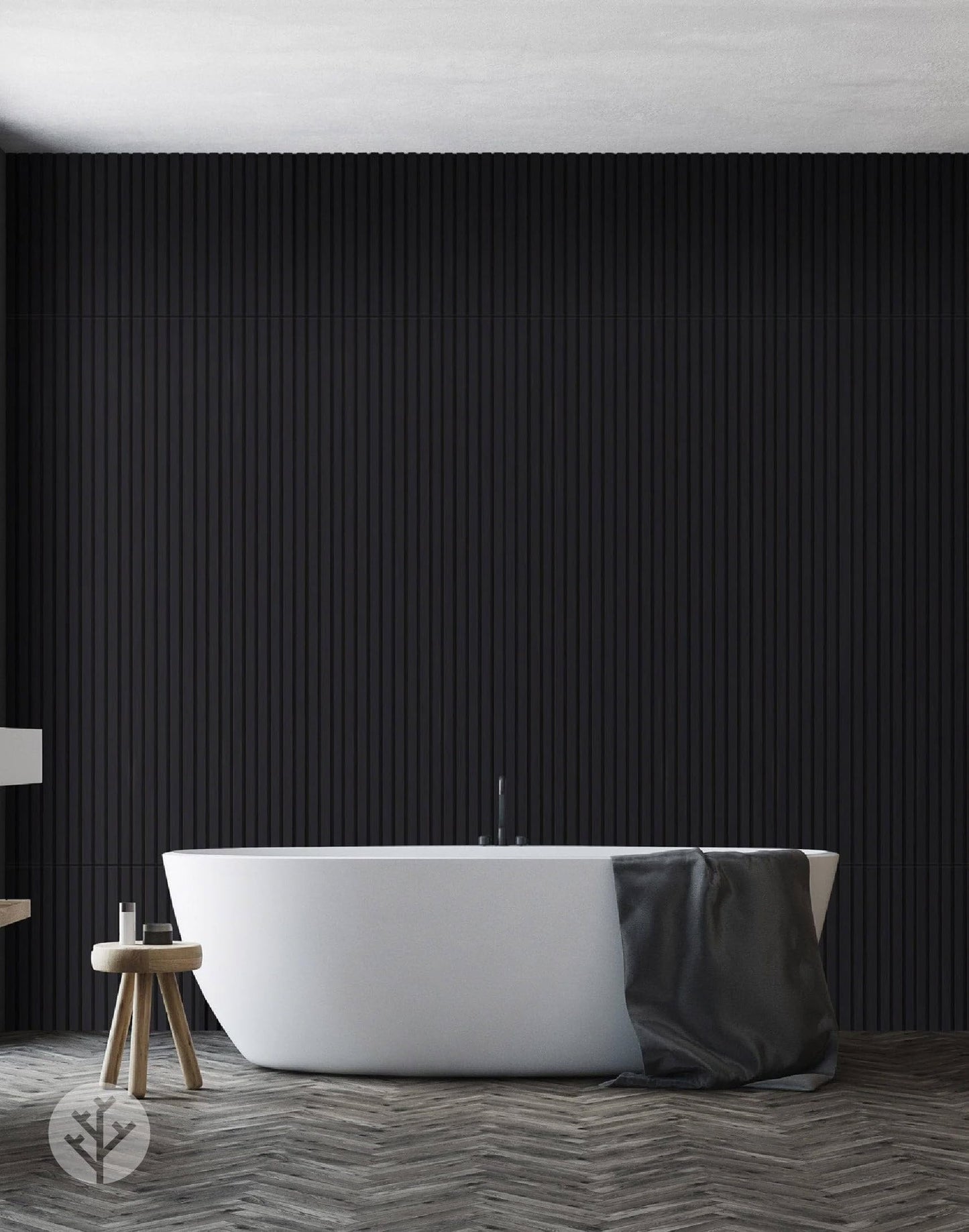 WVH Black Matte Acoustic Slat Wall Panels, Measures 94.49" x 25.20", Smooth Laminate Finish, Interior Decor for Walls & Ceilings, Noise Cancelling & Sound Absorbing for Home, Office & Bedroom, 2pcs