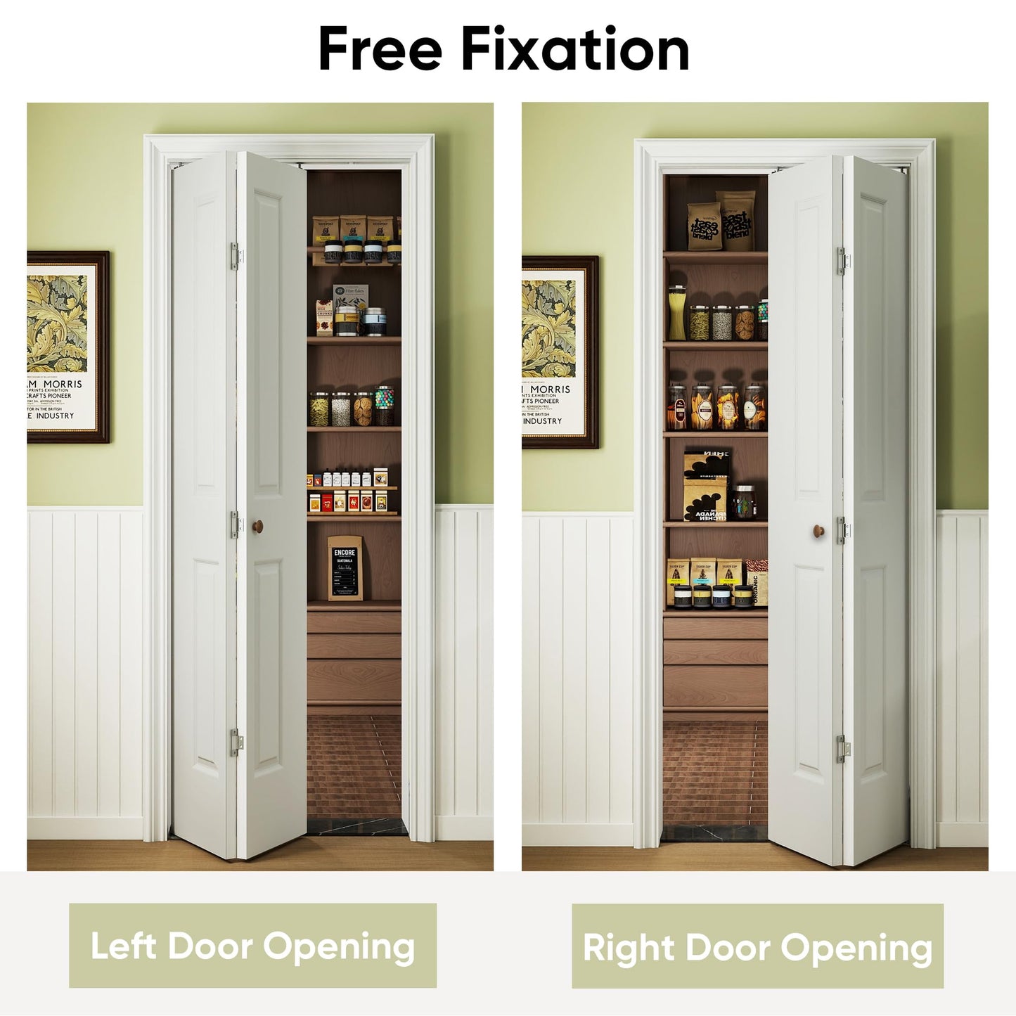JUBEST 24 in.x 80 in. Bifold Closet Door, 2 Panel White Primed Bifold Door, Hollow Core Interior Folding Doors with Hardware Kit & Handle