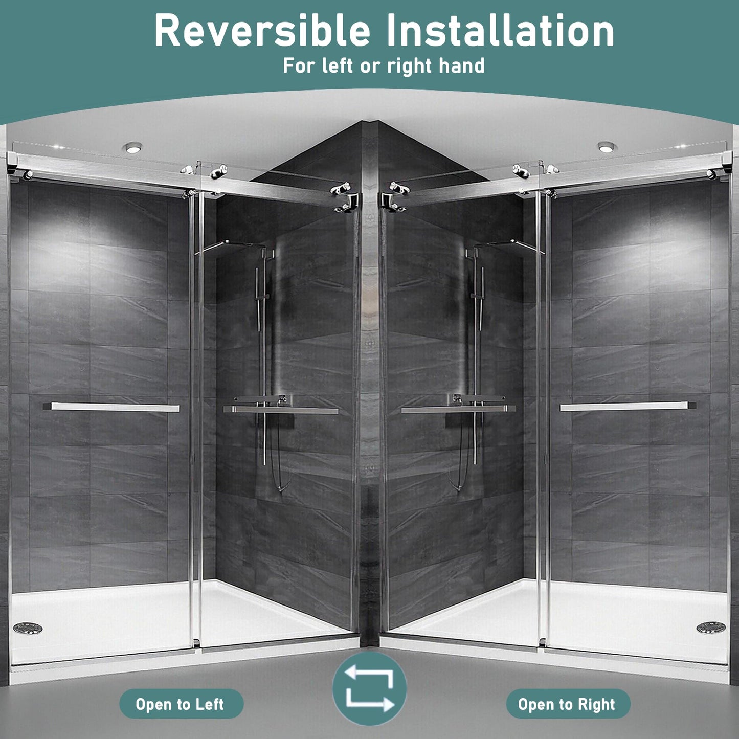Dyvalis 49-54" W x 76"H Frameless Double Sliding Shower Door for Walk-In Shower,5/16" (8mm) SGCC Certified Clear Tempered Safety Glass,Easy-Clean Coating,Quiet Heavy-Duty Roller System, Brushed Nickel