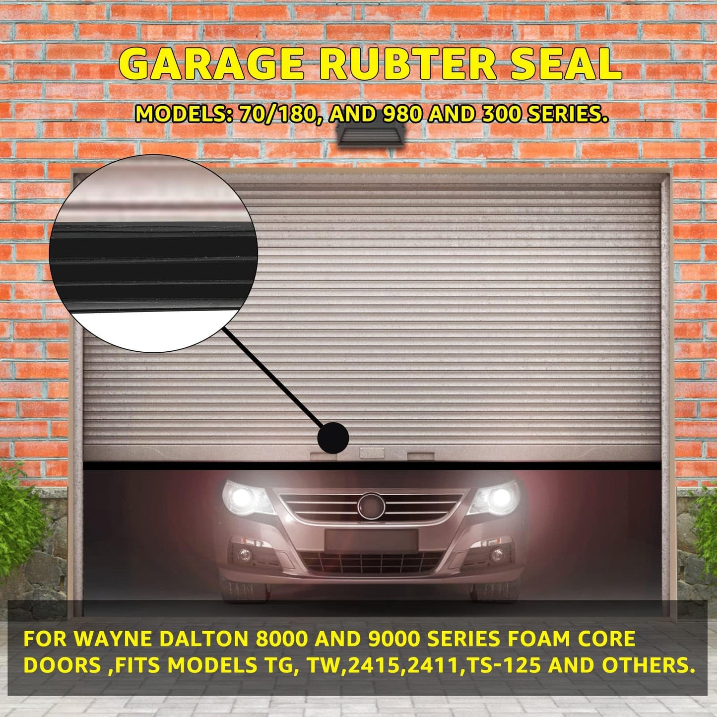 for Wayne Dalton Garage Door Bottom Weather Seal 154448 Replacement for Weather Stripping Fit 16 FT Wide Doors（16Ft）