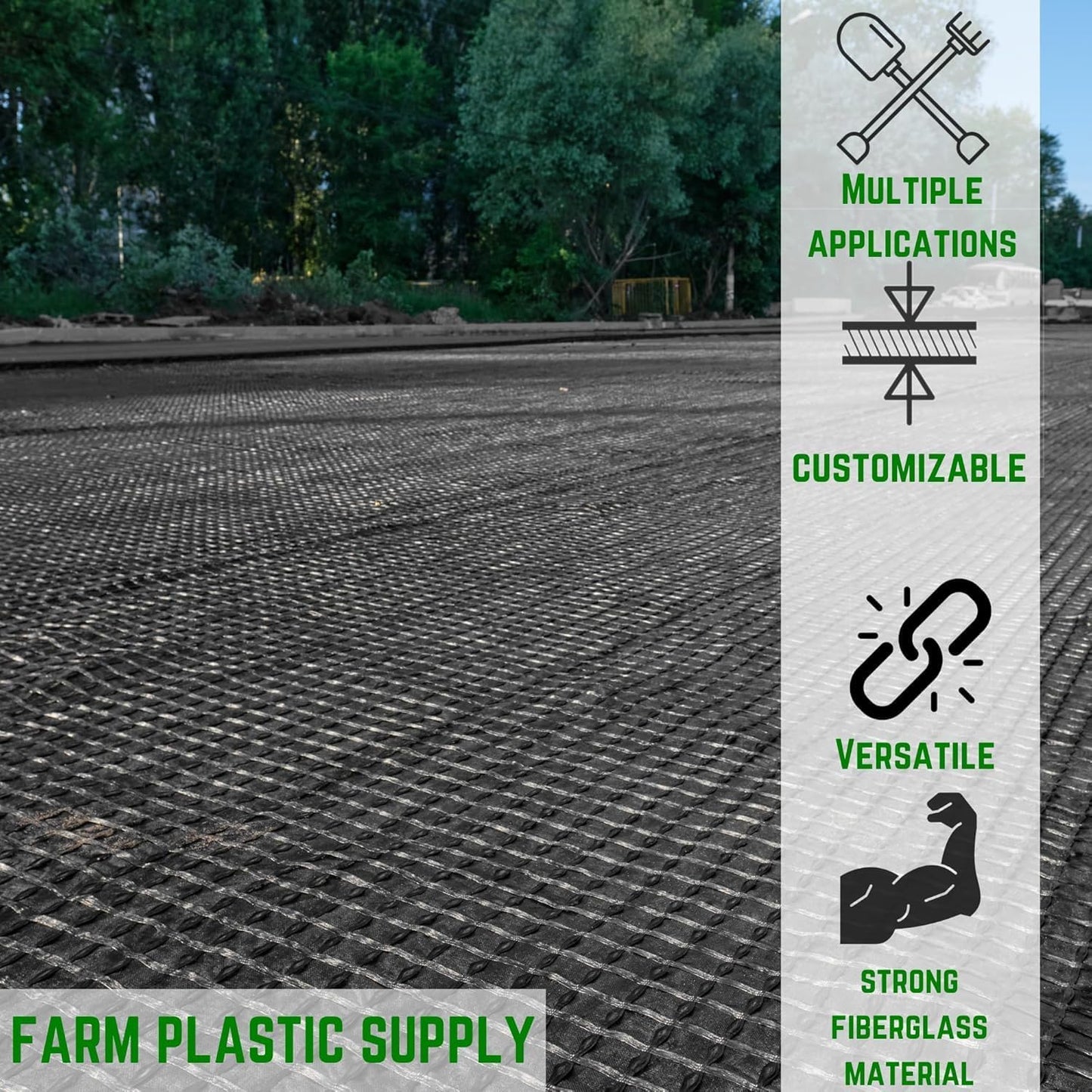 Farm Plastic Supply - Retaining Wall Geogrid Roll 6.25' x 288' - Bi-Directional Geogrid Retaining Walls Gravel Grid for Reinforcement Slope Driveway Stabilization Grids Gravel Grid Walls